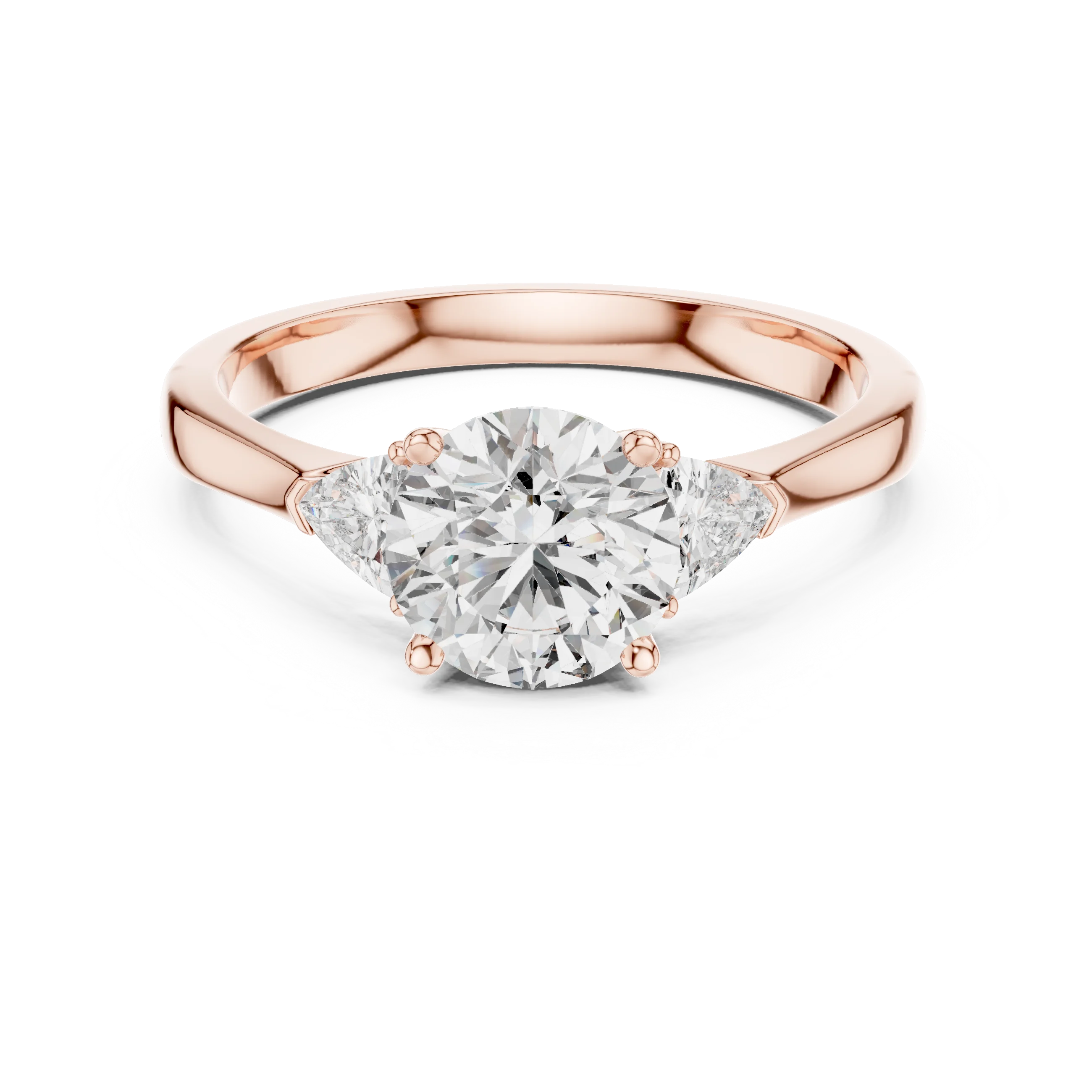 Round Three Stone Diamond Engagement Ring