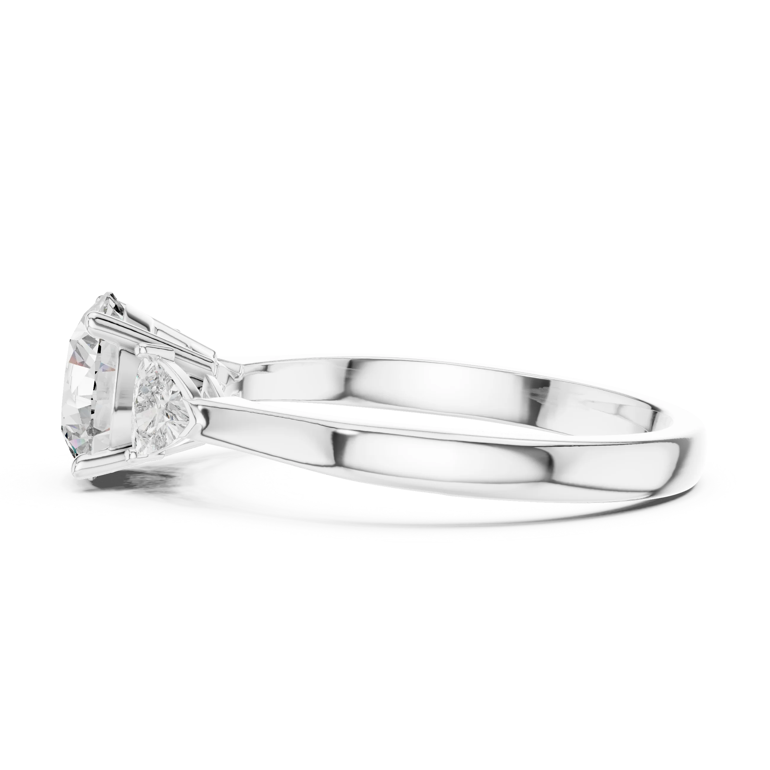Round Three Stone Diamond Engagement Ring