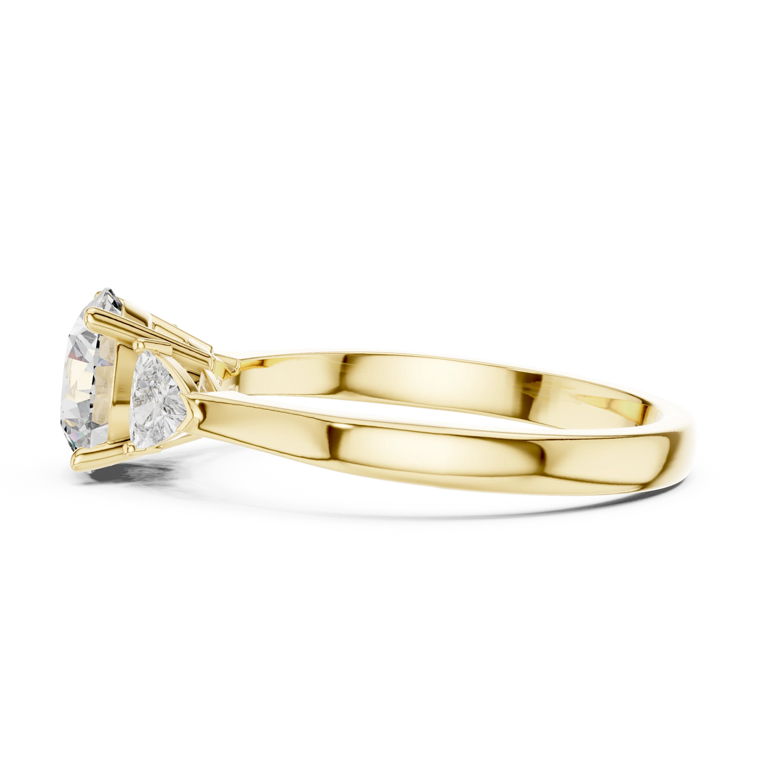 Round Three Stone Diamond Engagement Ring