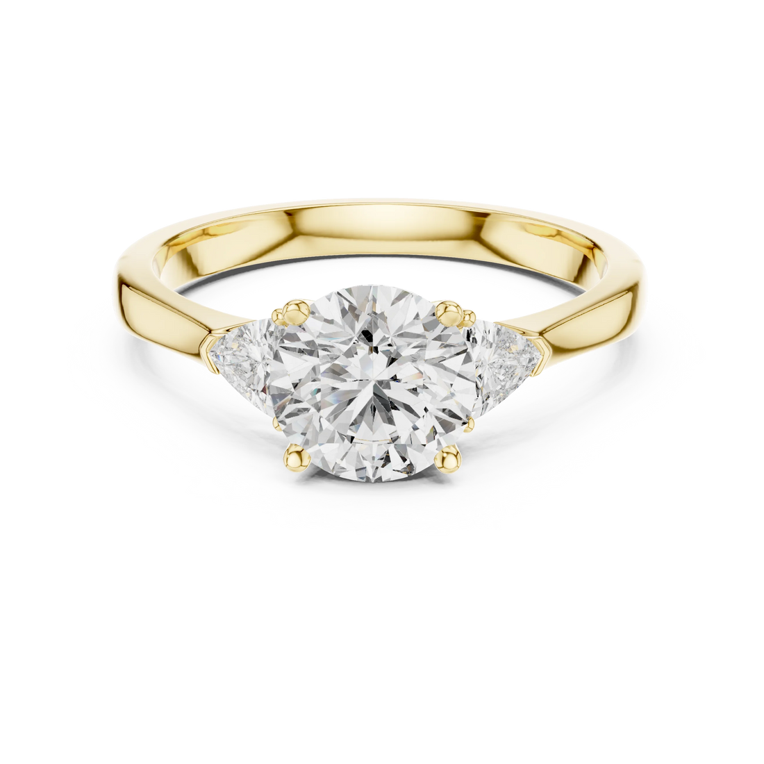 Round Three Stone Diamond Engagement Ring