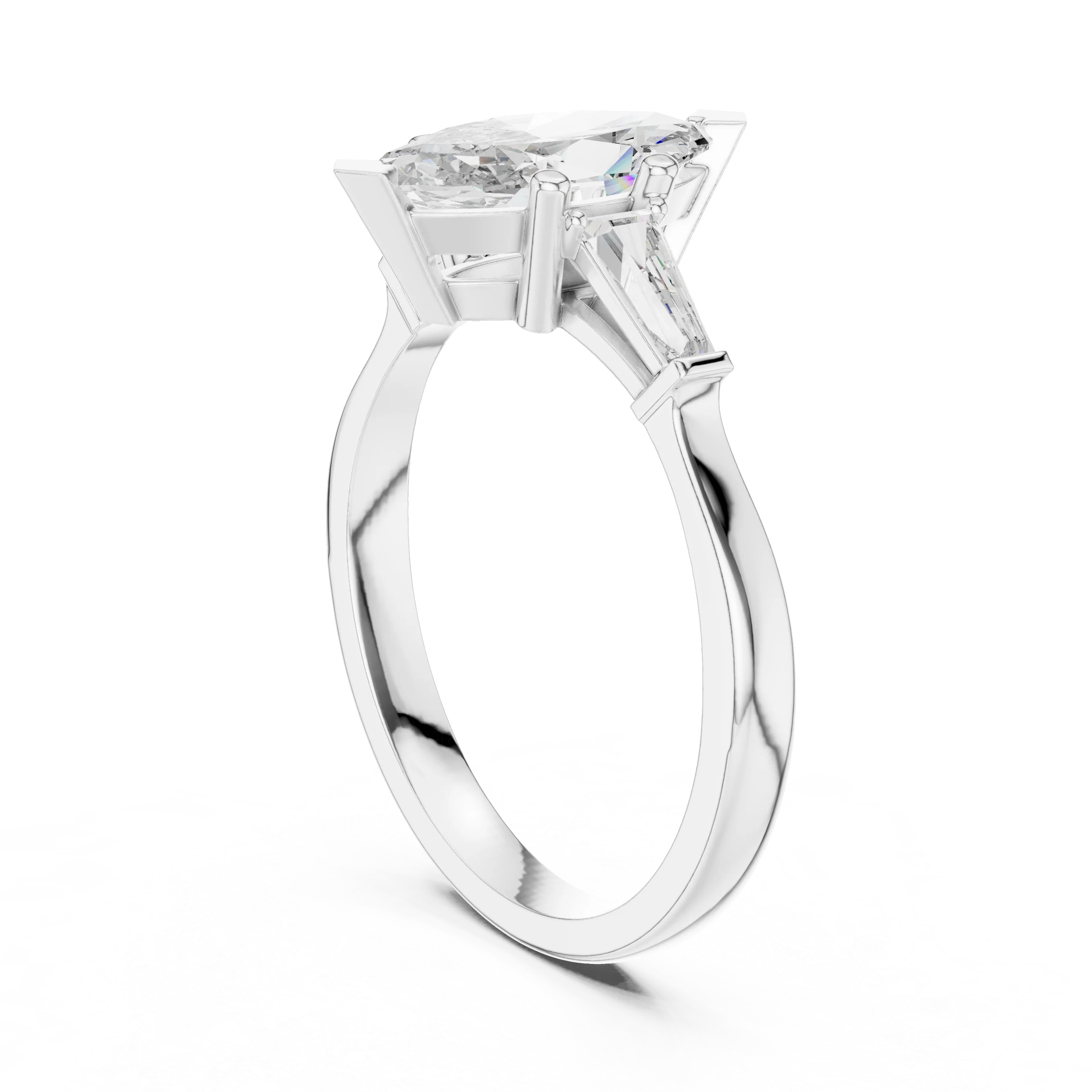 Marquise Diamond Three Stone Engagement Ring