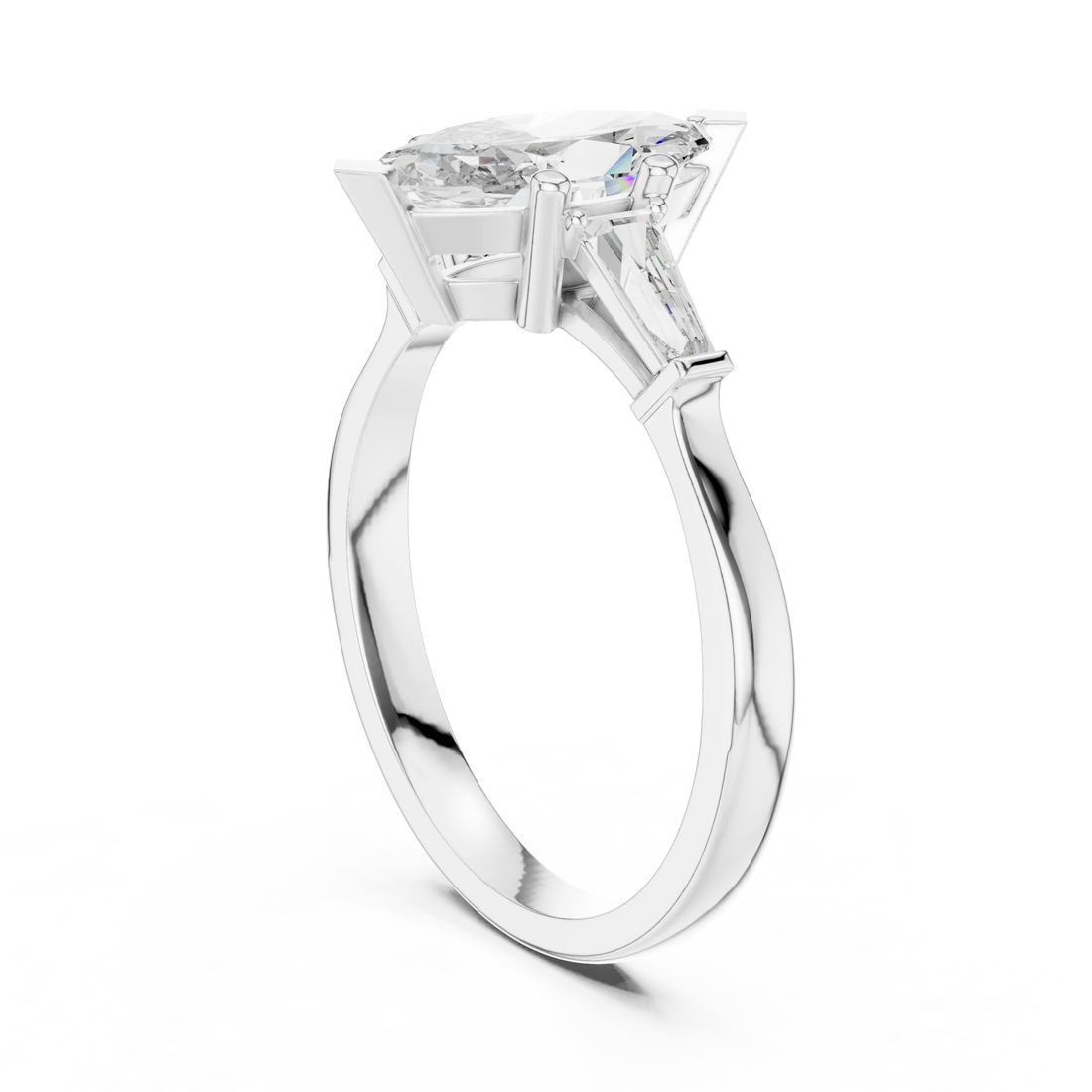 Marquise Diamond Three Stone Engagement Ring