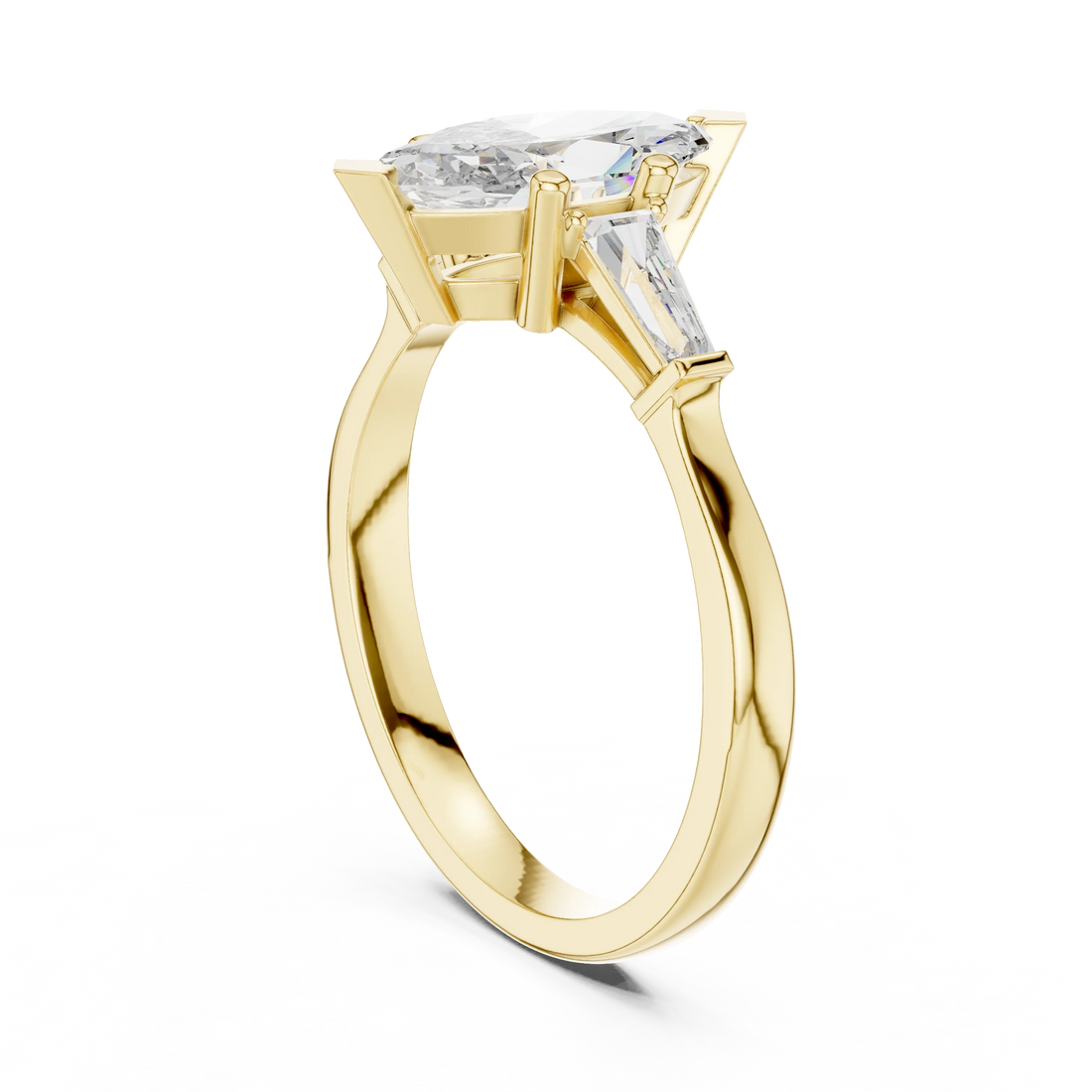 Marquise Diamond Three Stone Engagement Ring