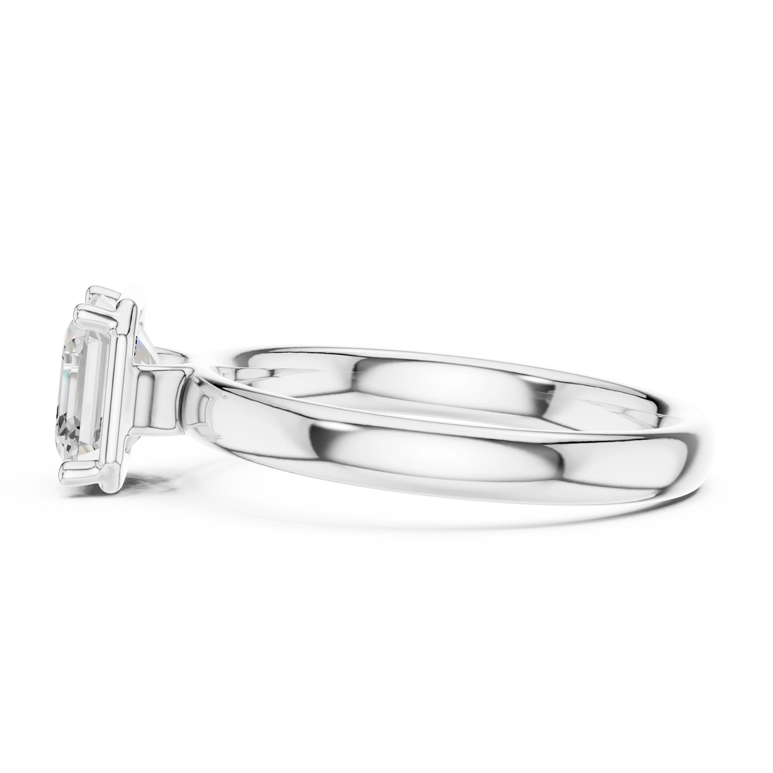 Asscher Diamond Solitaire Engagement Ring