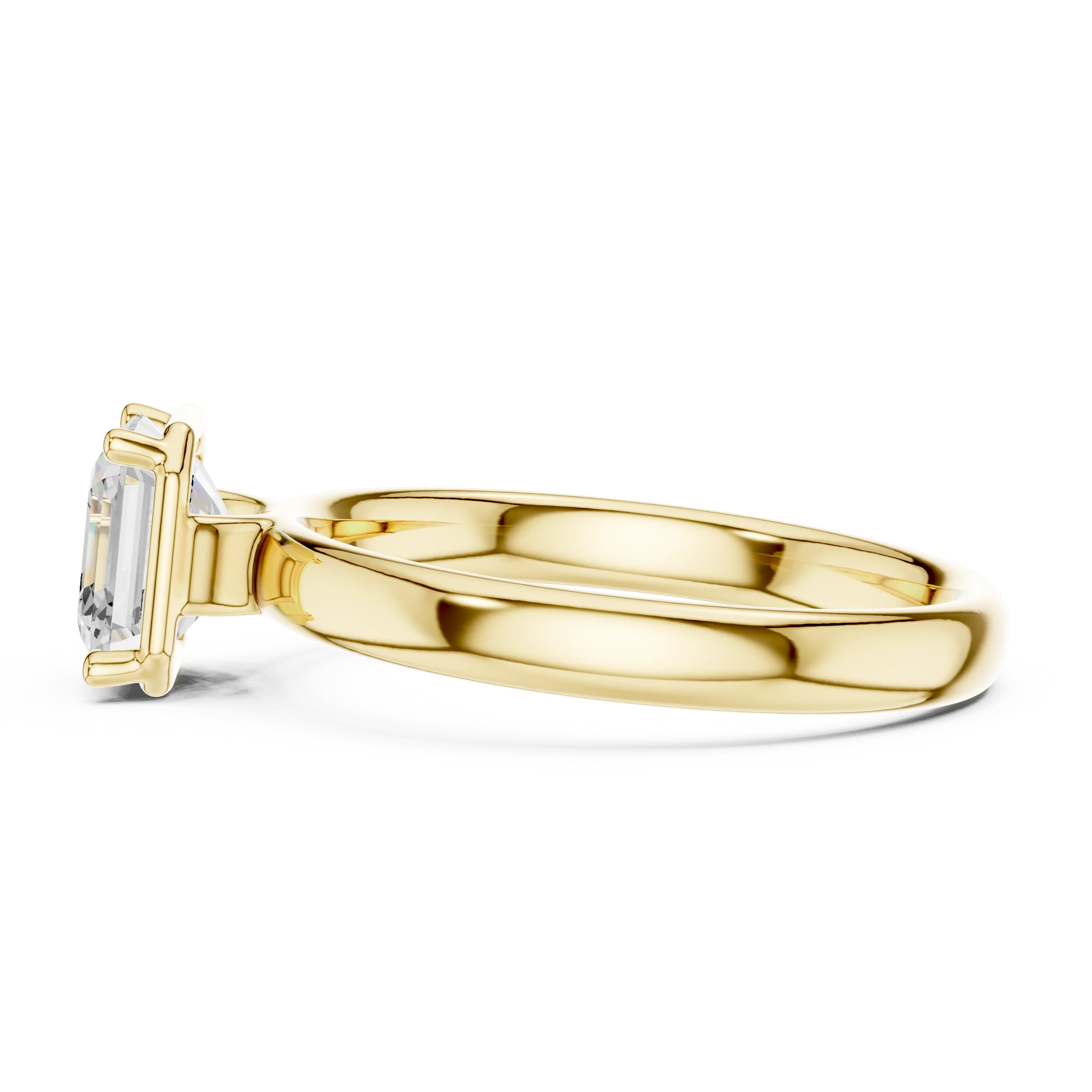 Asscher Diamond Solitaire Engagement Ring
