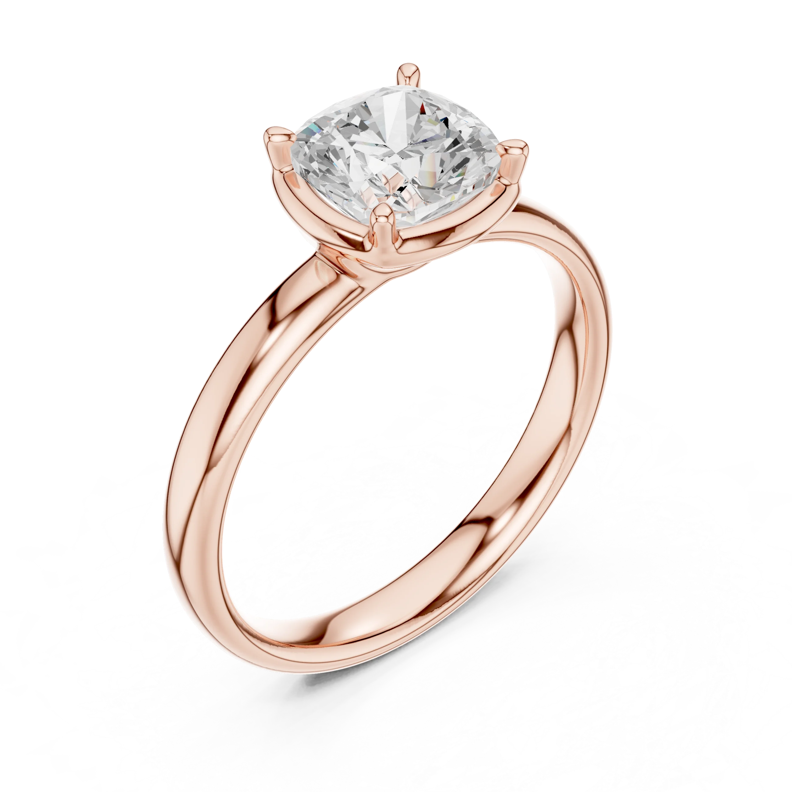 Cushion Diamond Solitaire Engagement Ring