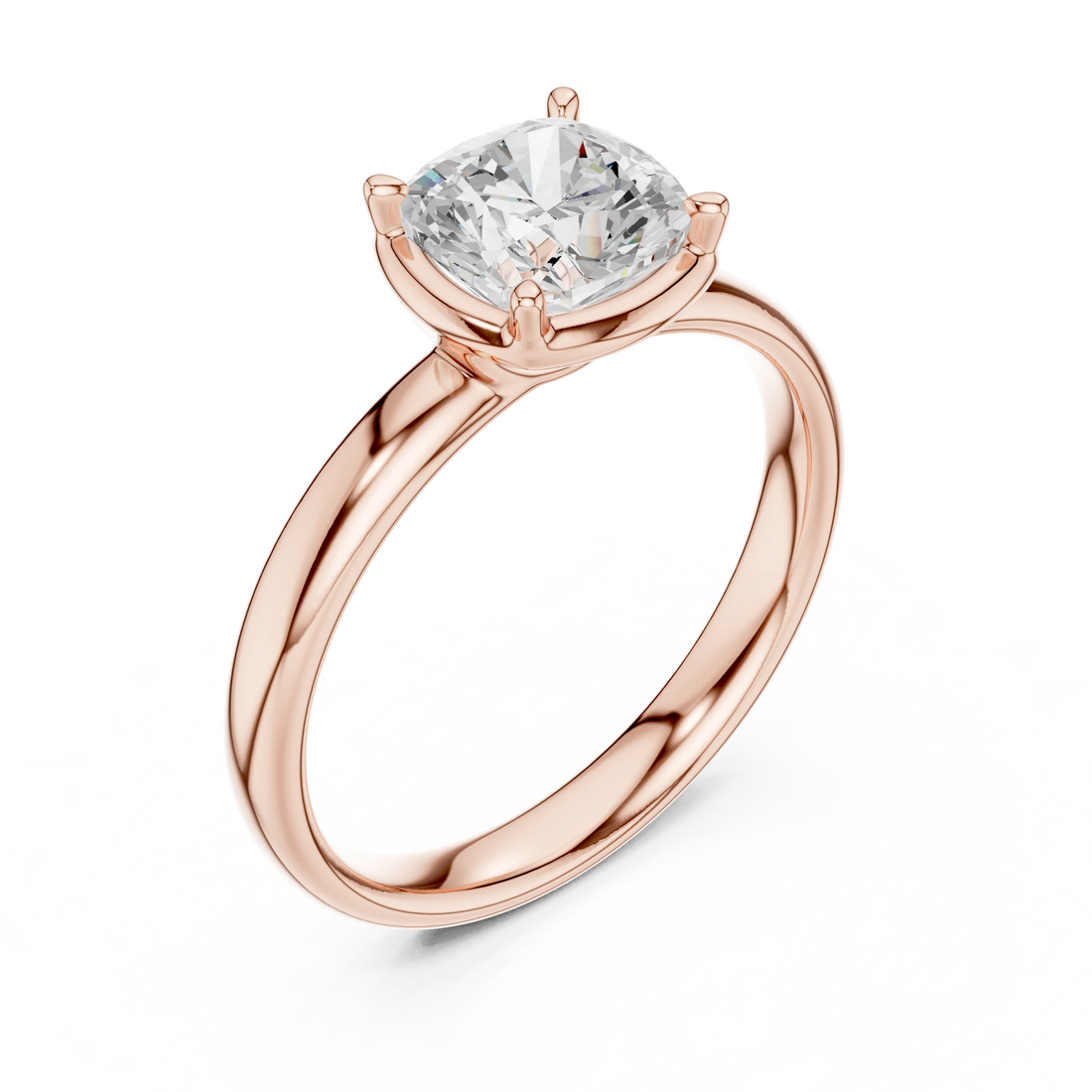 Cushion Diamond Solitaire Engagement Ring