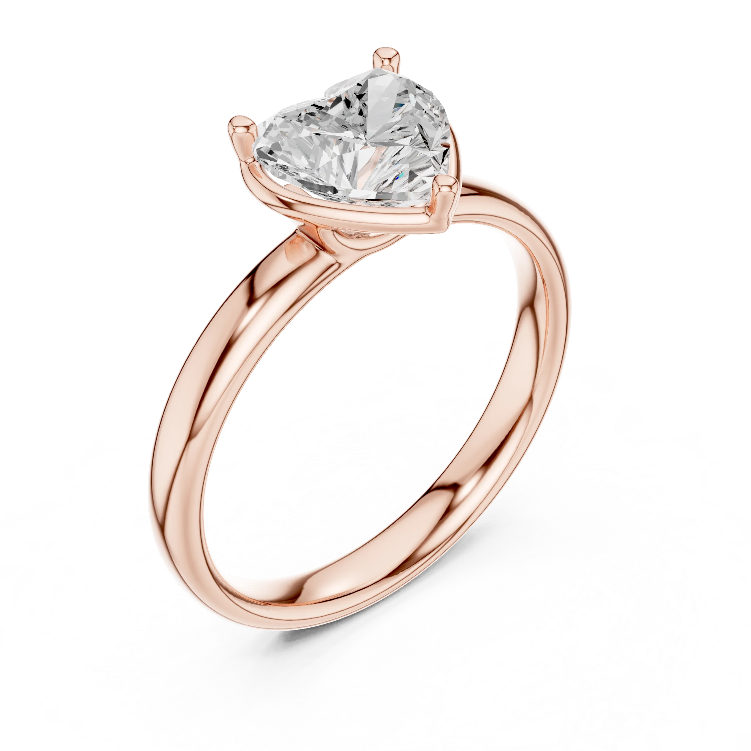 Heart Diamond Solitaire Engagement Ring