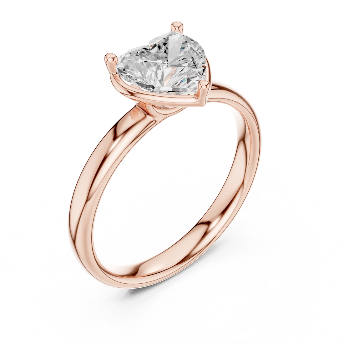 Heart Diamond Solitaire Engagement Ring