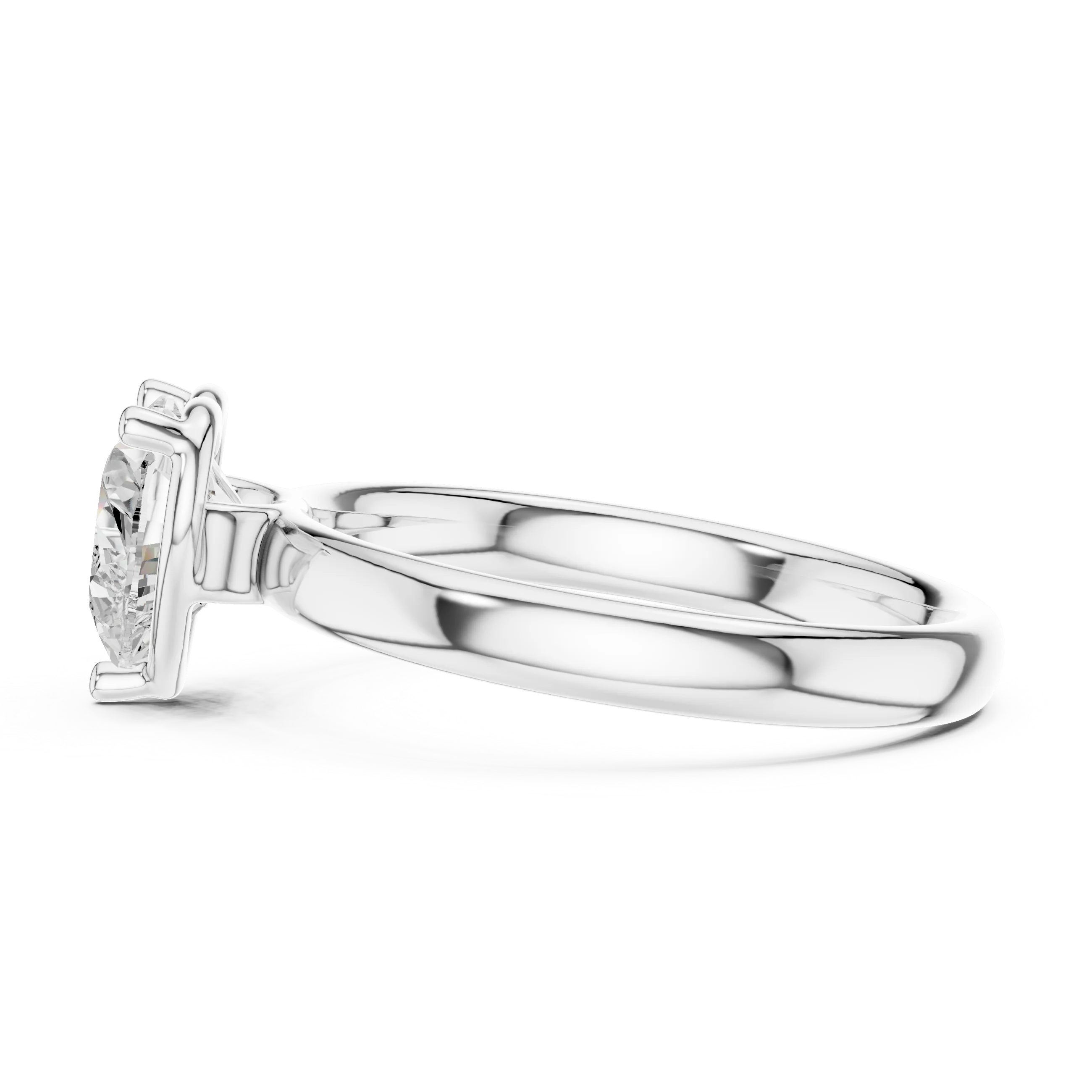 Heart Diamond Solitaire Engagement Ring