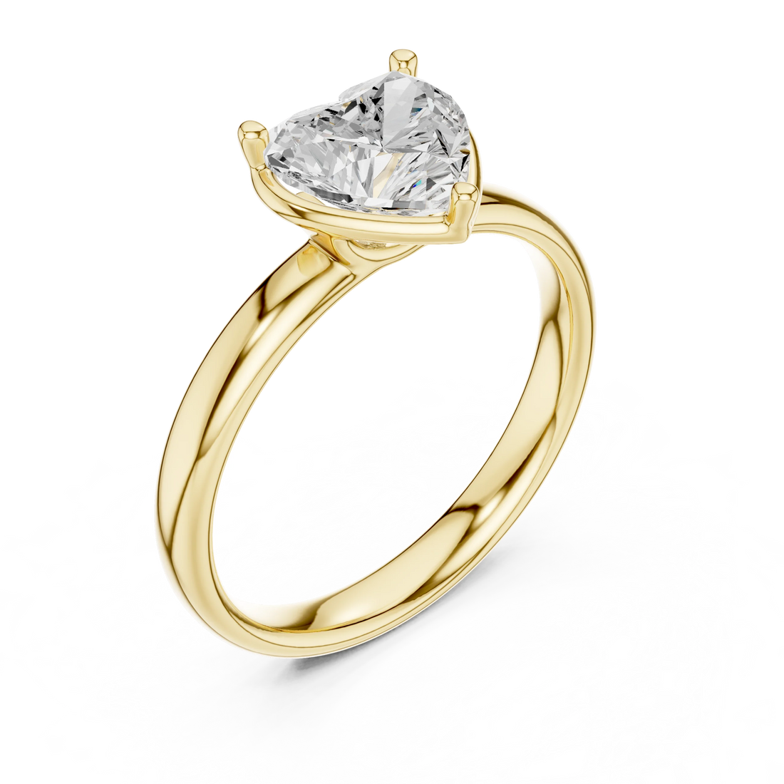 Heart Diamond Solitaire Engagement Ring