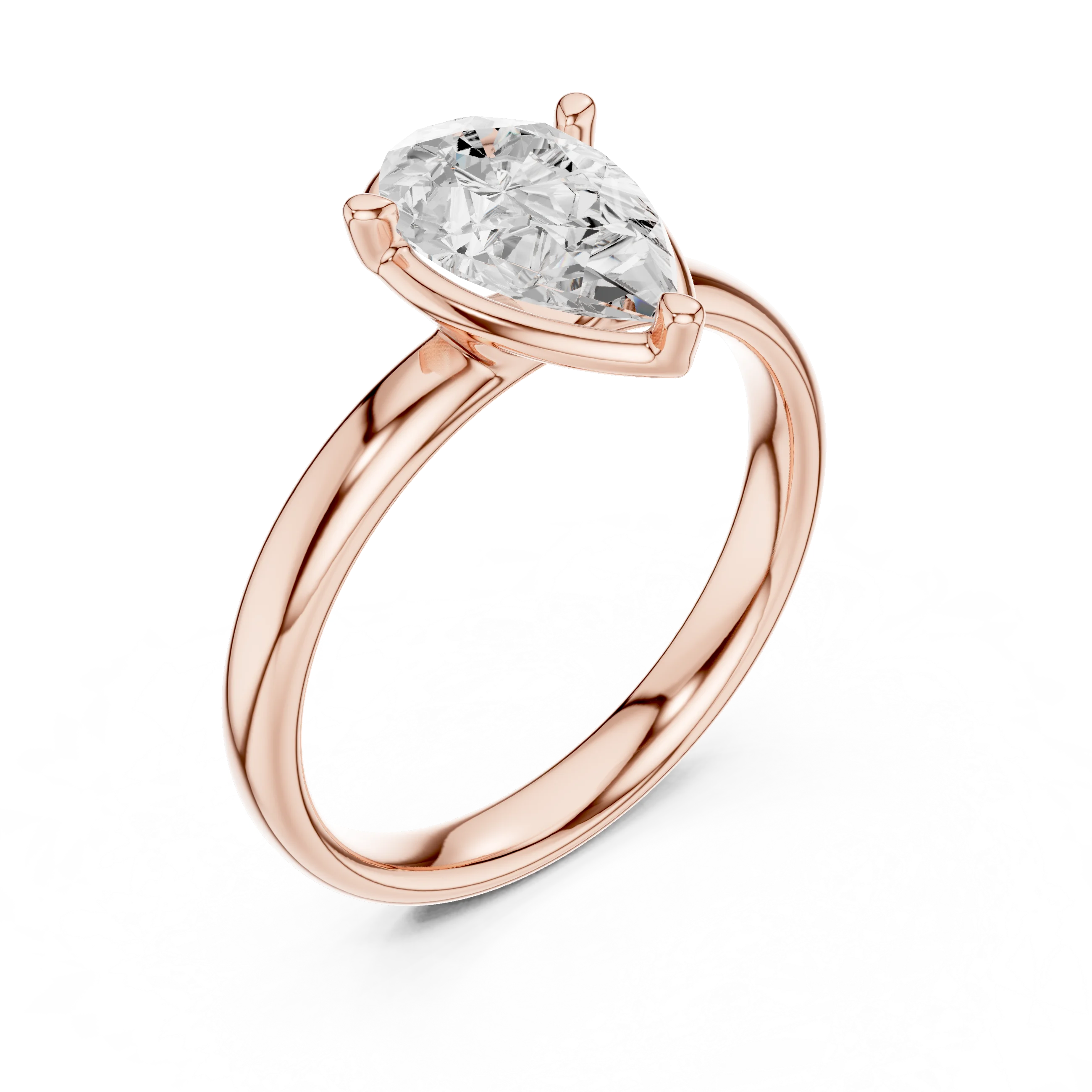 Pear Diamond Solitaire Engagement Ring