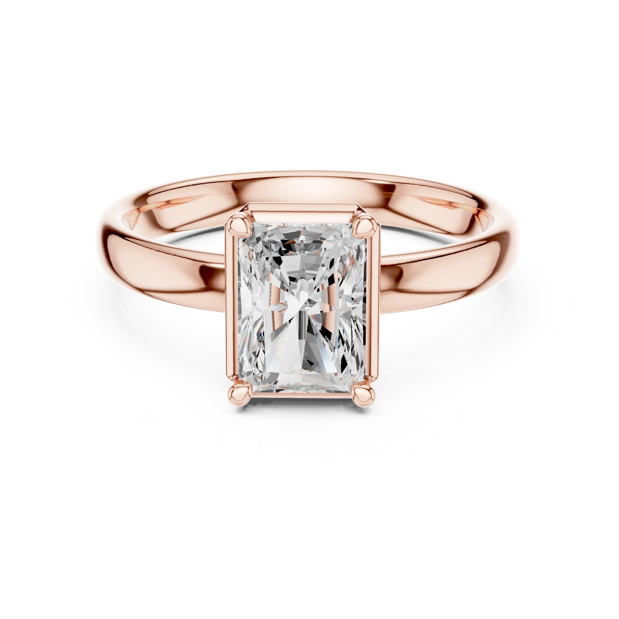 Radiant Diamond Solitaire Engagement Ring