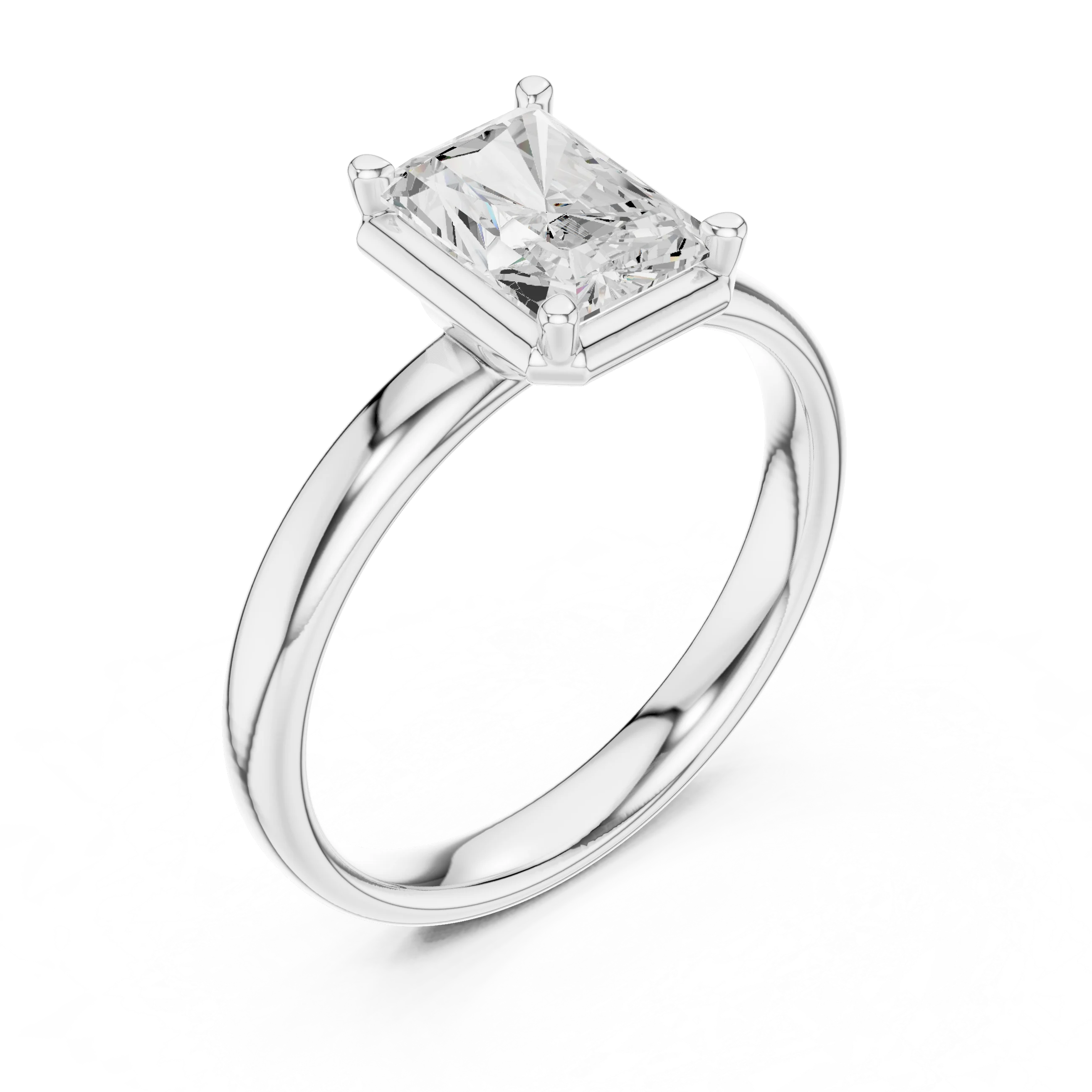 Radiant Diamond Solitaire Engagement Ring