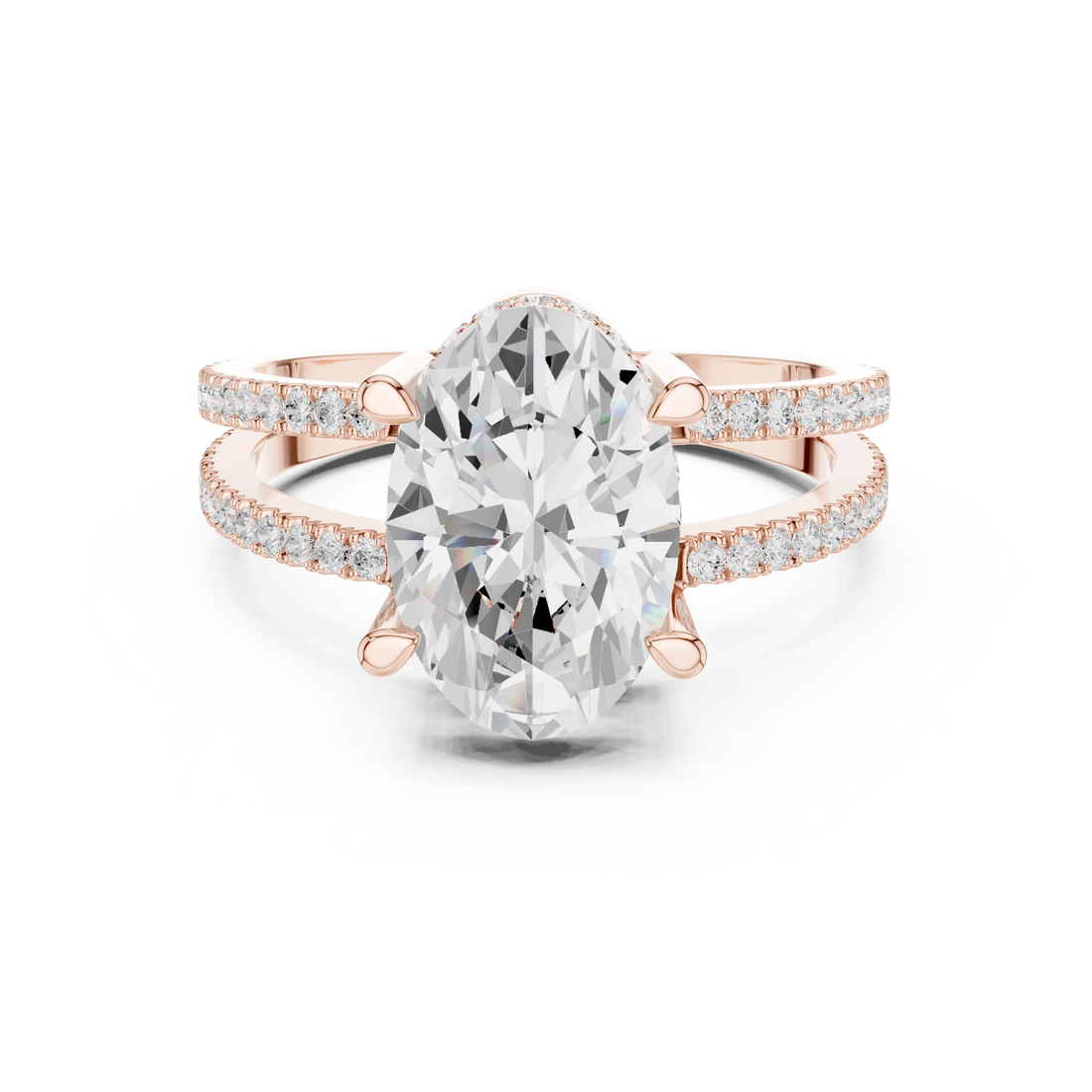 Oval Cut Diamond Split Shank Engagement Ring