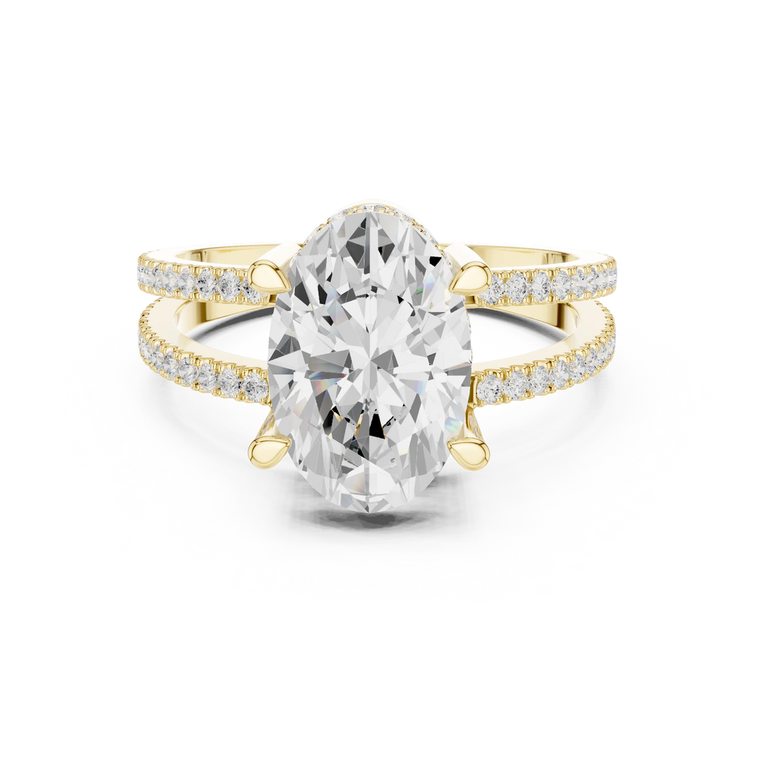 Oval Cut Diamond Split Shank Engagement Ring