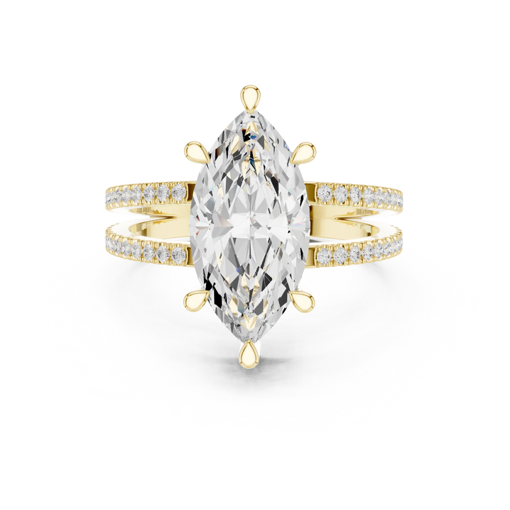 Marquise Cut Diamond Split Shank Engagement Ring