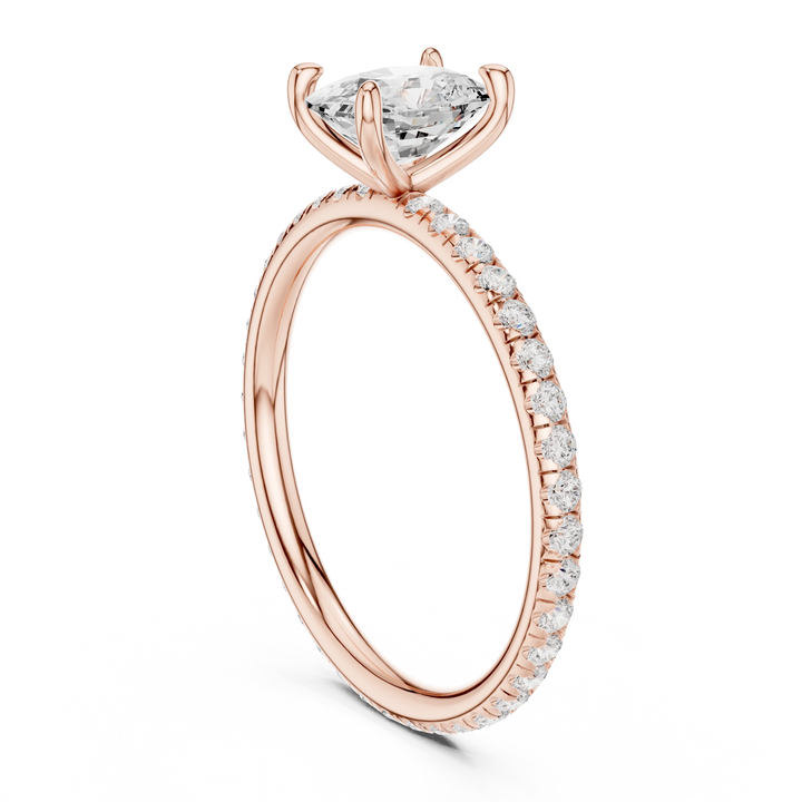 Cushion Cut Diamond Pave Engagement Ring