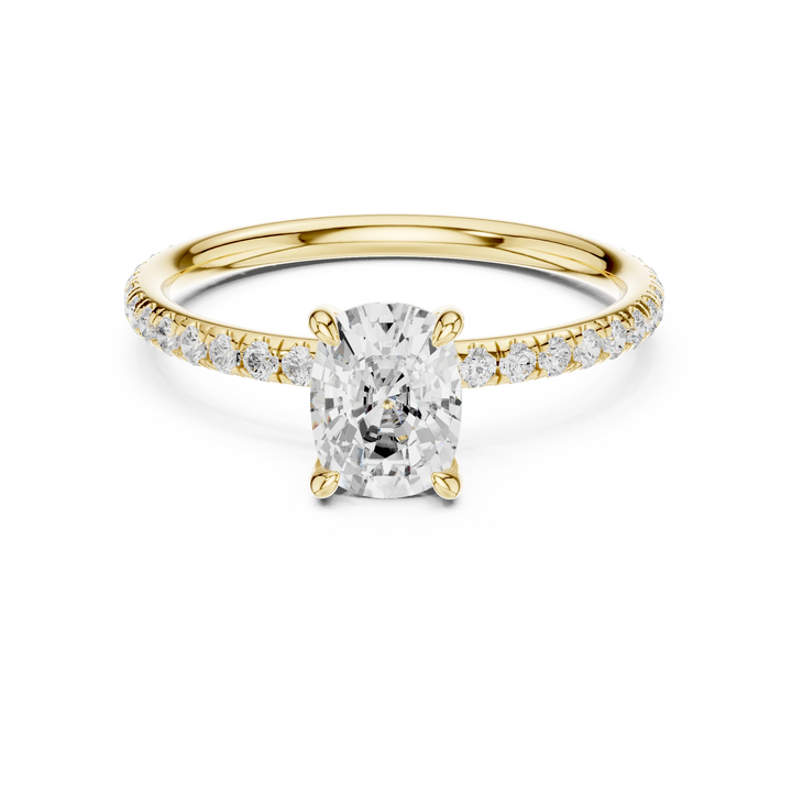 Cushion Cut Diamond Pave Engagement Ring