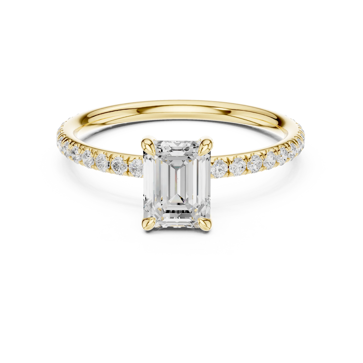 Emerald Cut Diamond Pave Engagement Ring