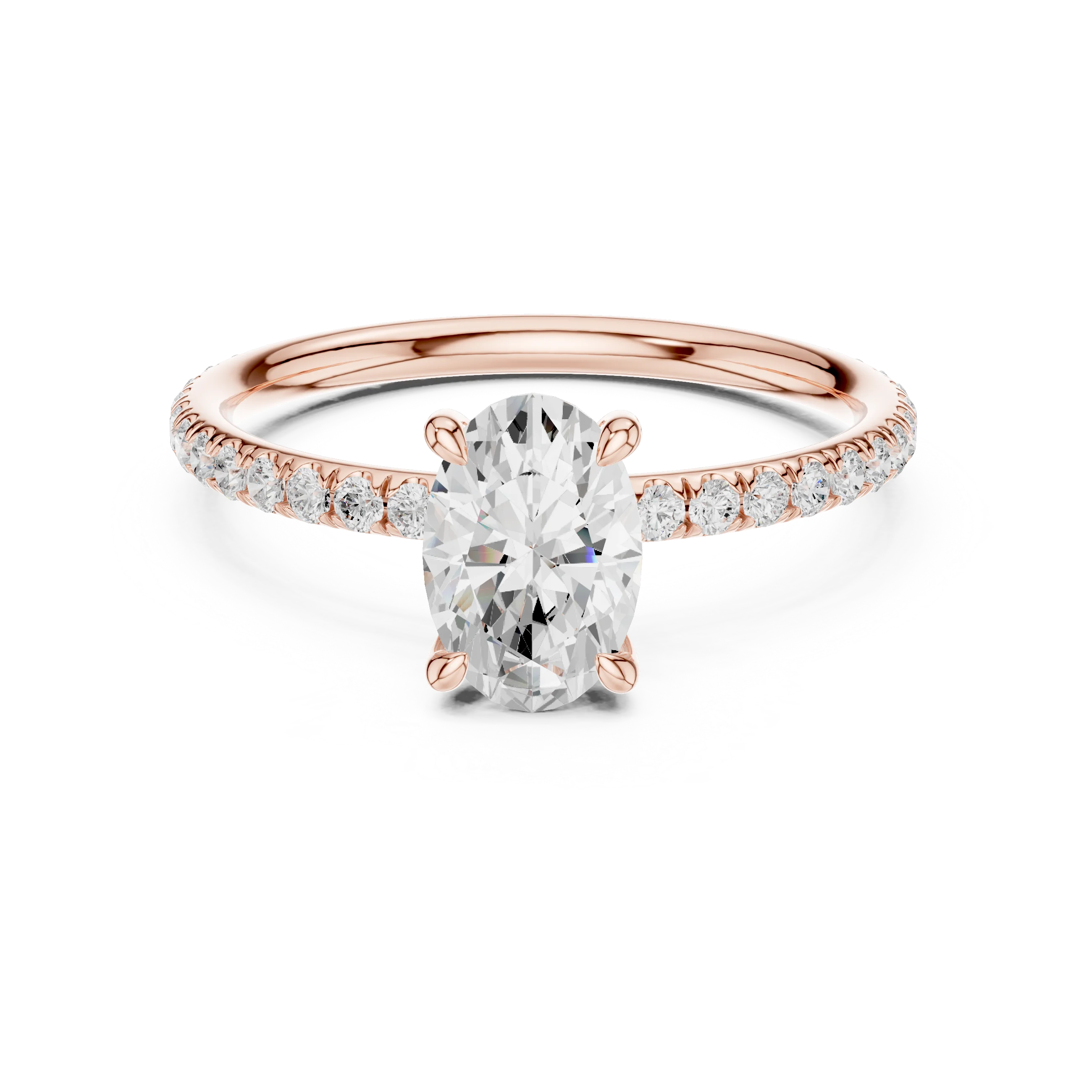 Oval Cut Diamond Pave Engagement Ring