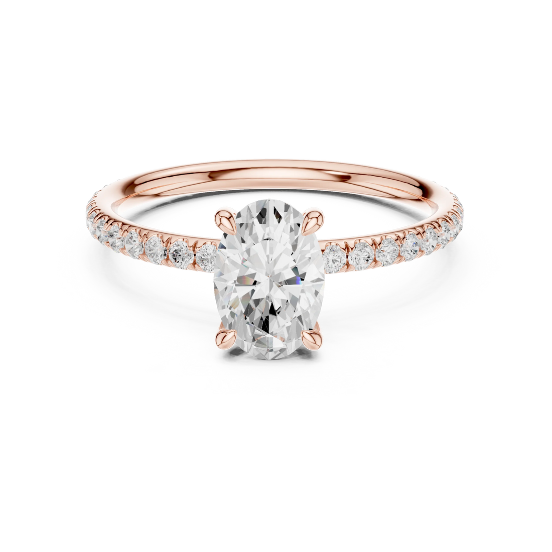 Oval Cut Diamond Pave Engagement Ring