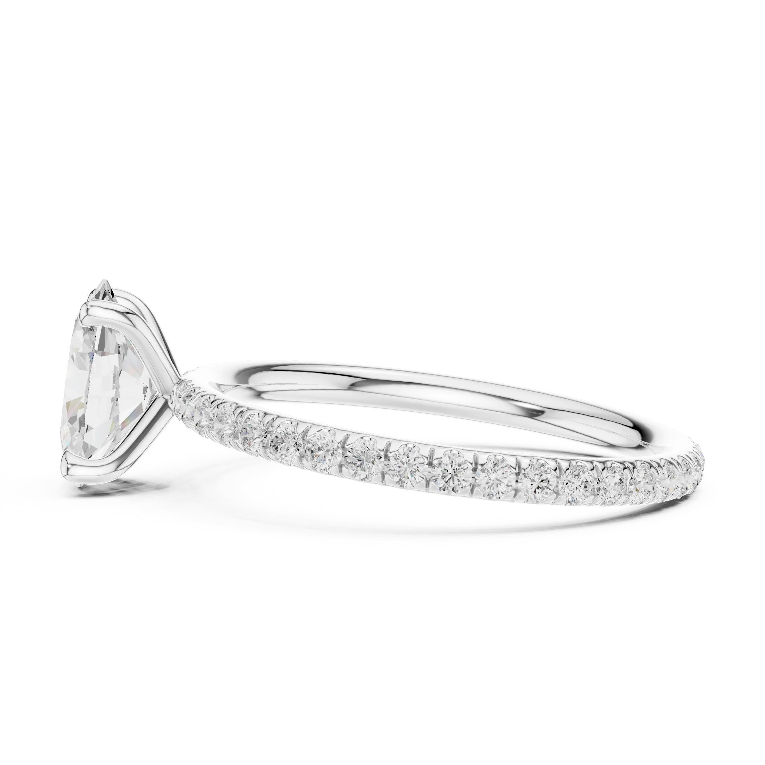 Oval Cut Diamond Pave Engagement Ring