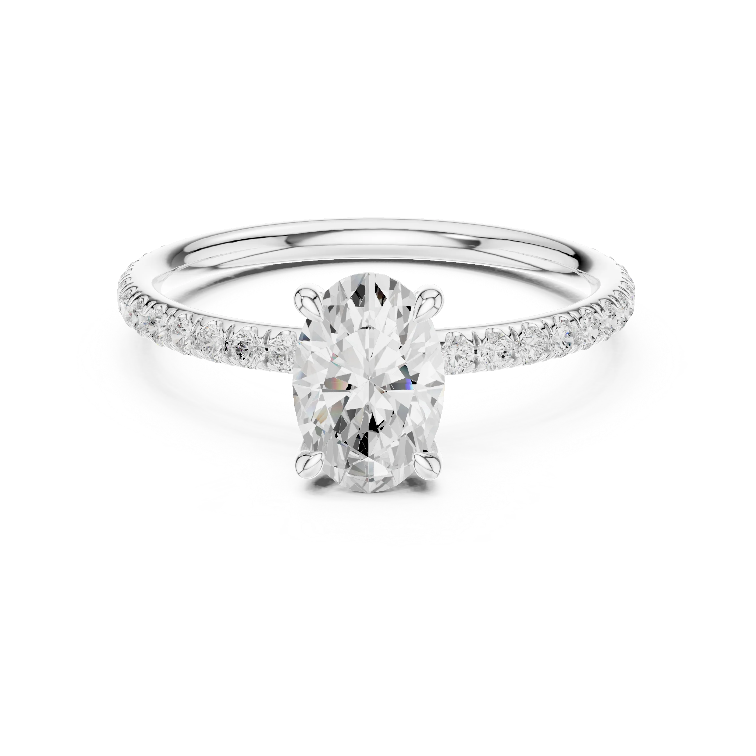 Oval Cut Diamond Pave Engagement Ring