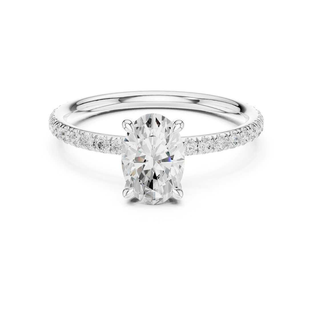 Oval Cut Diamond Pave Engagement Ring