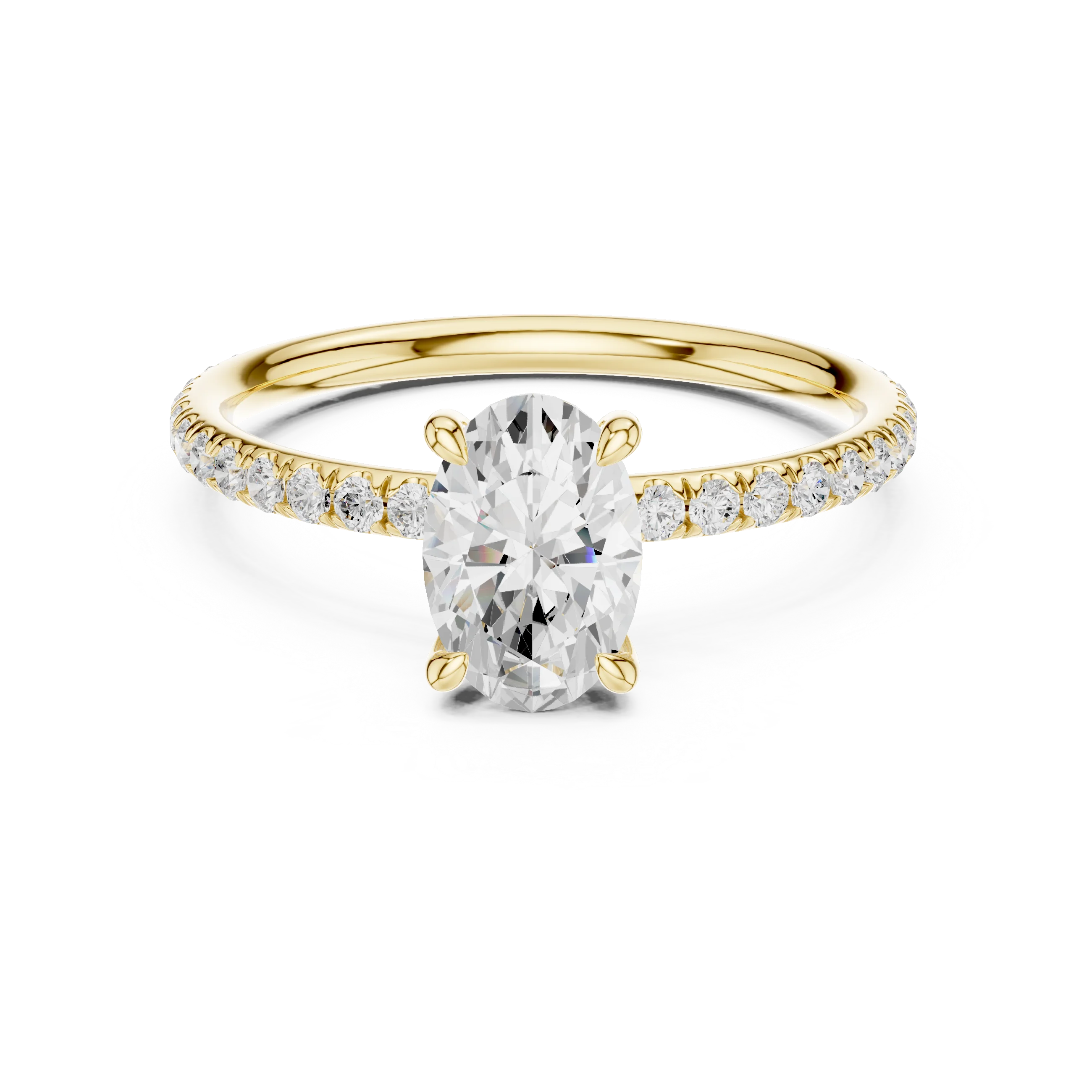 Oval Cut Diamond Pave Engagement Ring