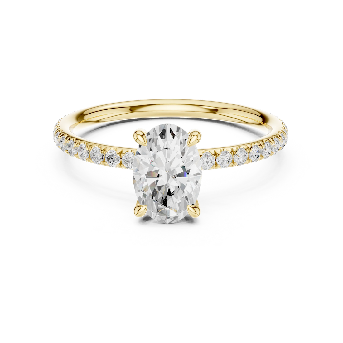 Oval Cut Diamond Pave Engagement Ring