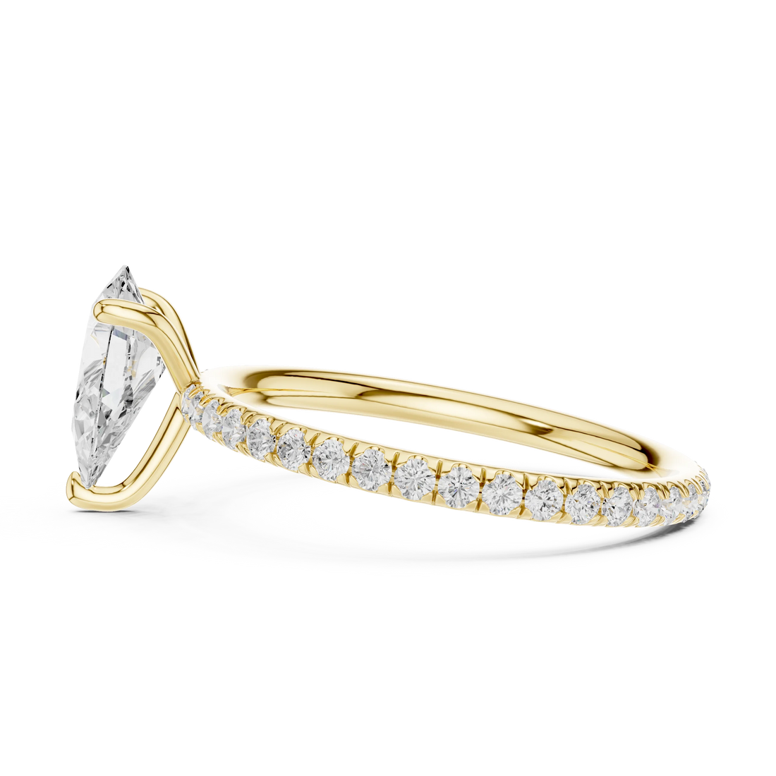 Pear Cut Diamond Pave Engagement Ring