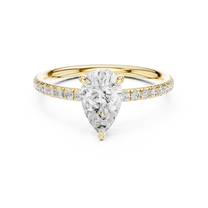 Pear Cut Diamond Pave Engagement Ring