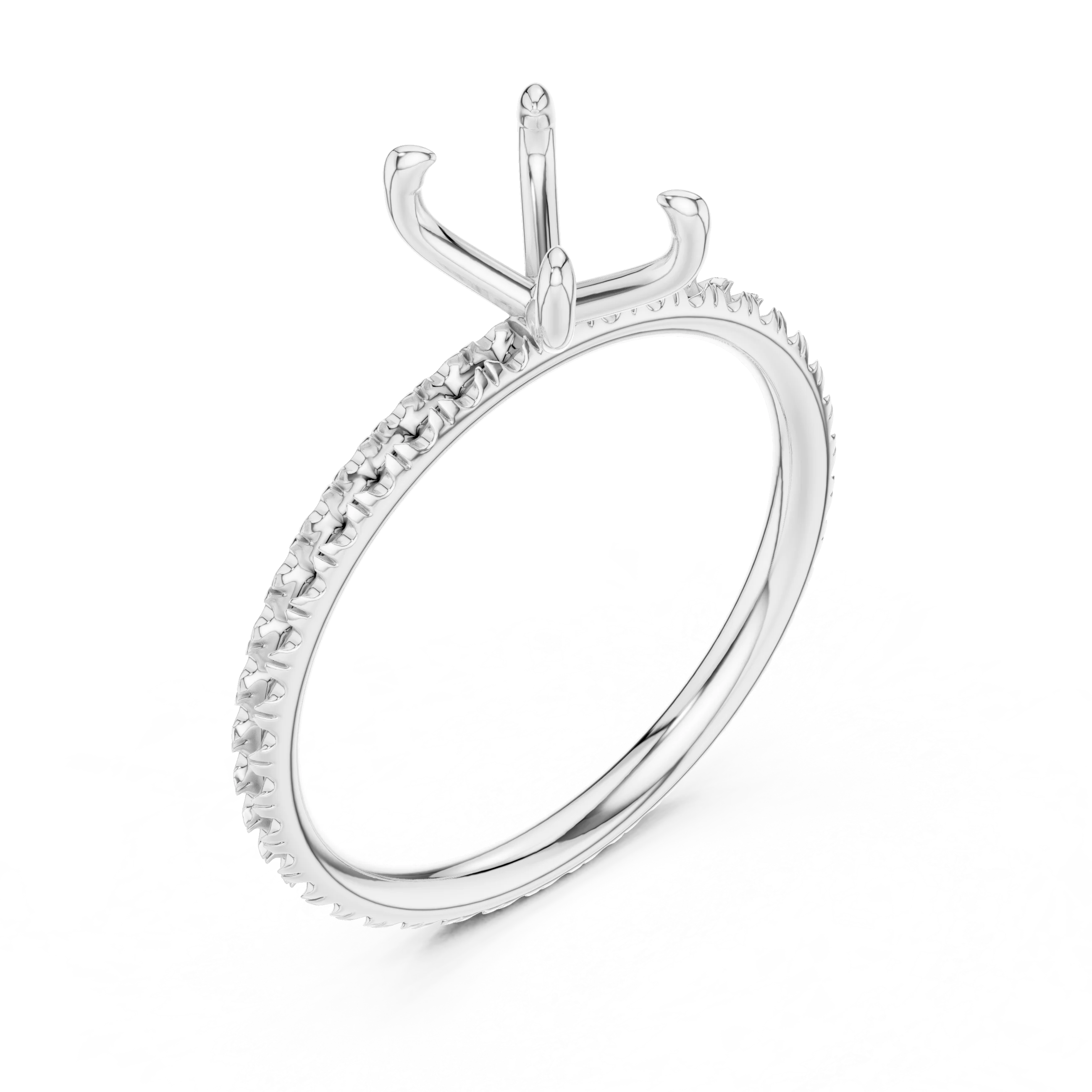 Radiant Cut Diamond Pave Engagement Ring
