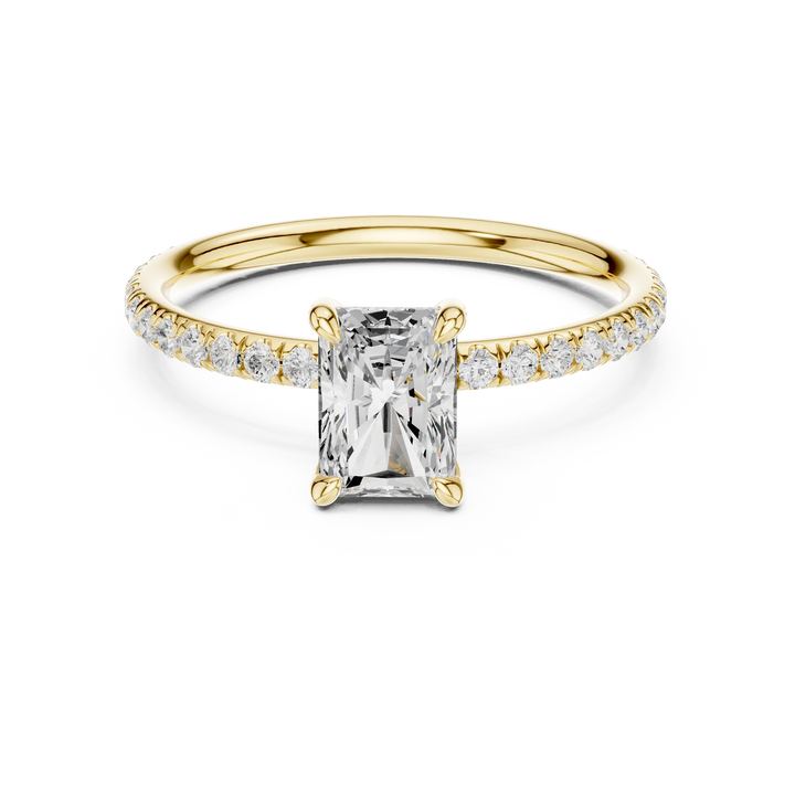 Radiant Cut Diamond Pave Engagement Ring