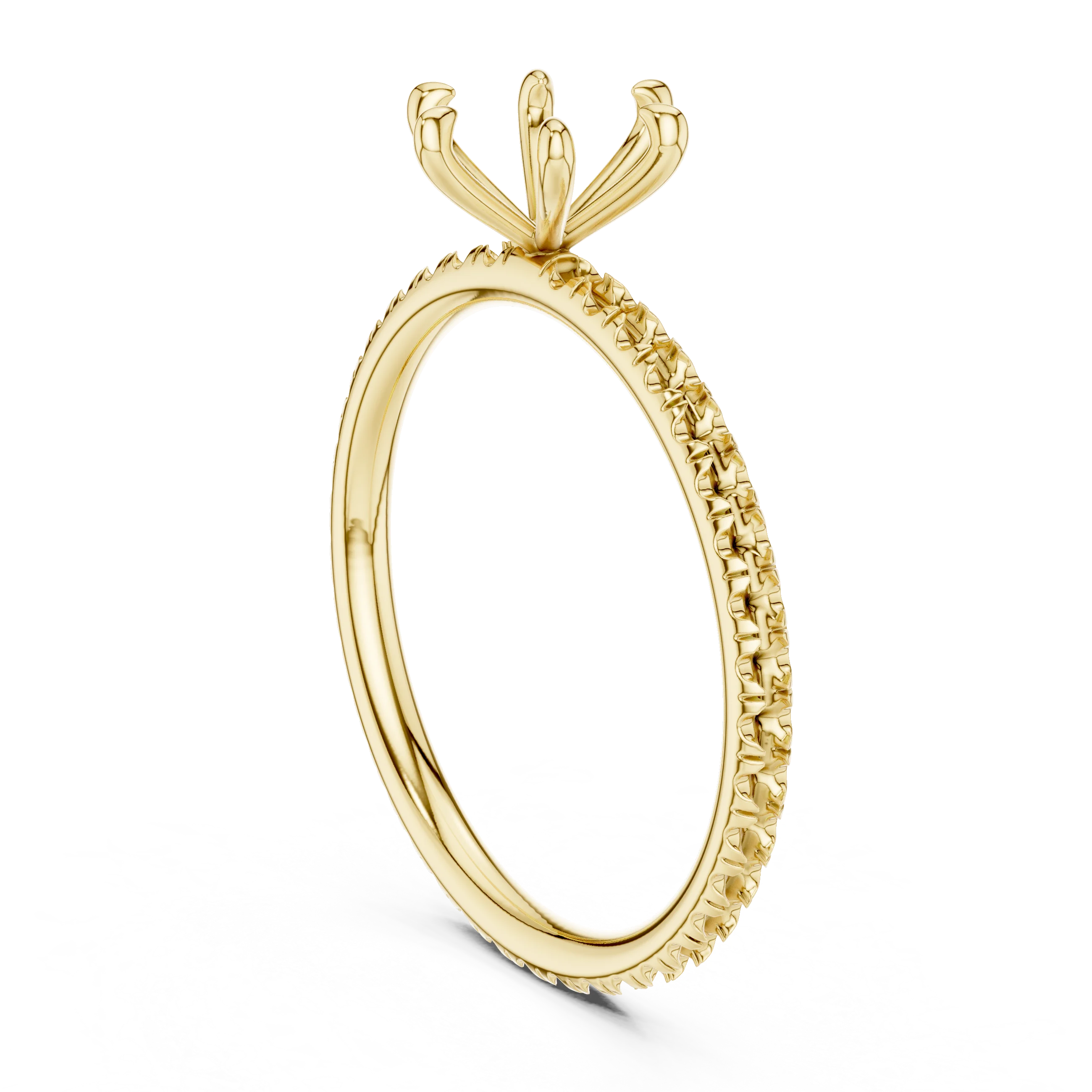 Round Cut Diamond Pave Engagement Ring