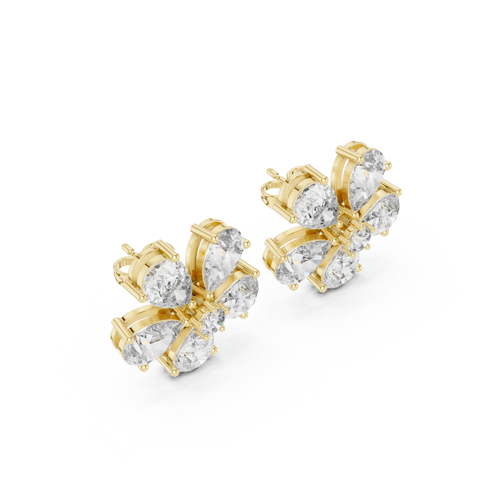 Rosé Petal Lab-Grown Diamond Floral Stud Earrings