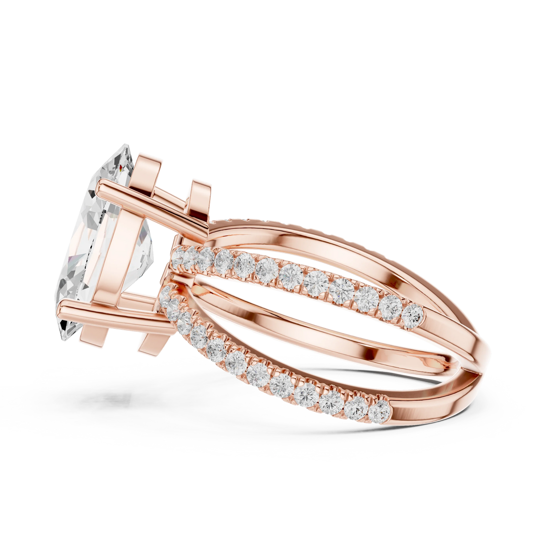 Oval Cut Diamond Split Shank Engagement Ring