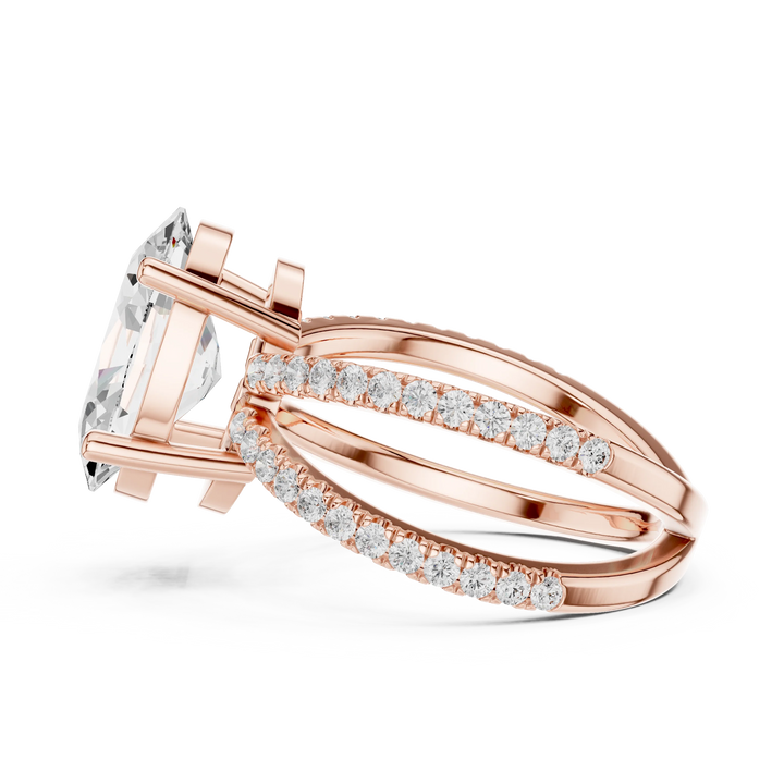 Oval Cut Diamond Split Shank Engagement Ring