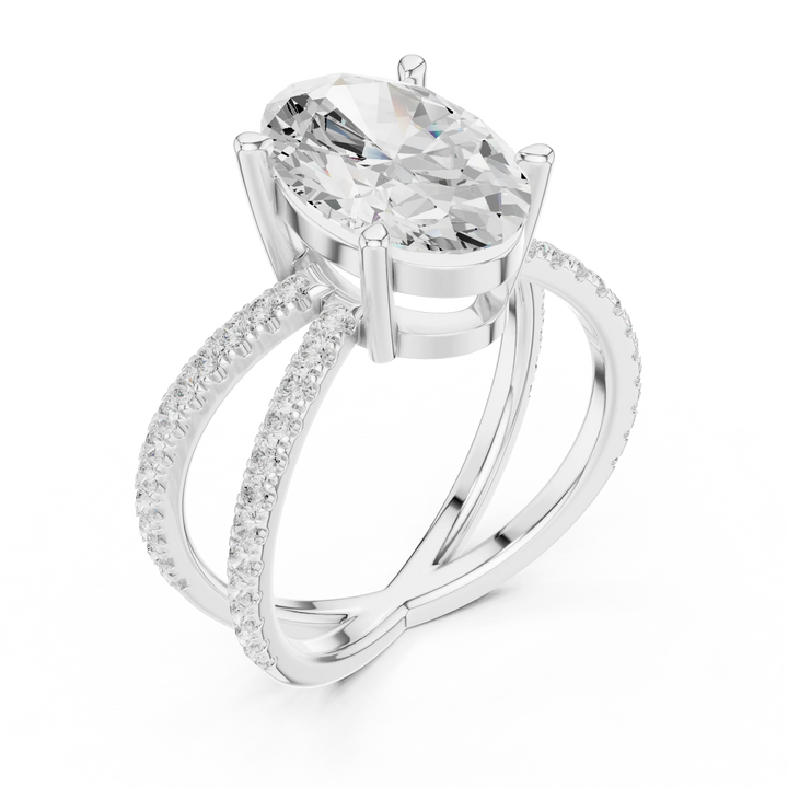 Oval Cut Diamond Split Shank Engagement Ring