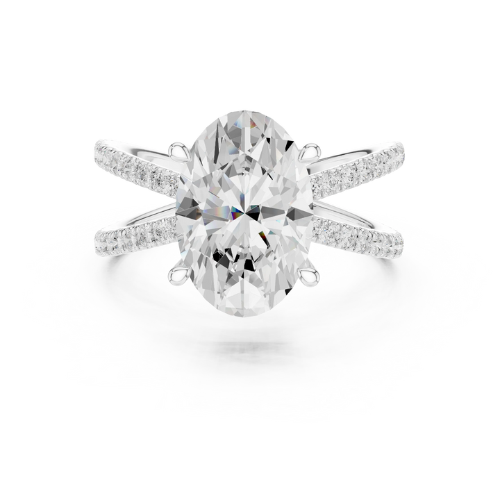 Oval Cut Diamond Split Shank Engagement Ring