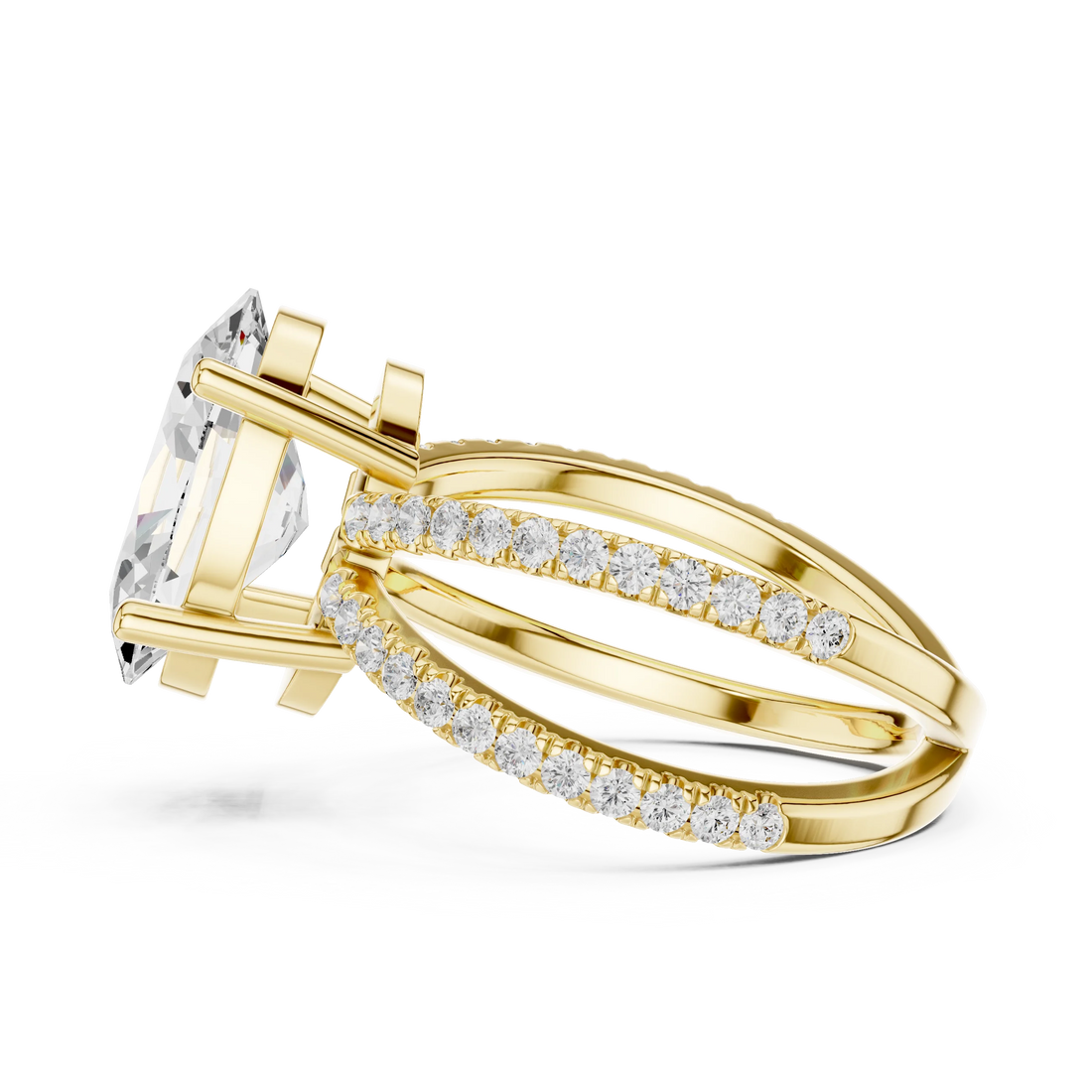 Oval Cut Diamond Split Shank Engagement Ring