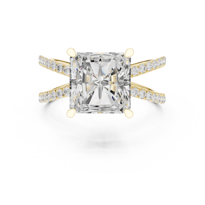 Radiant Cut Diamond Split Shank Engagement Ring