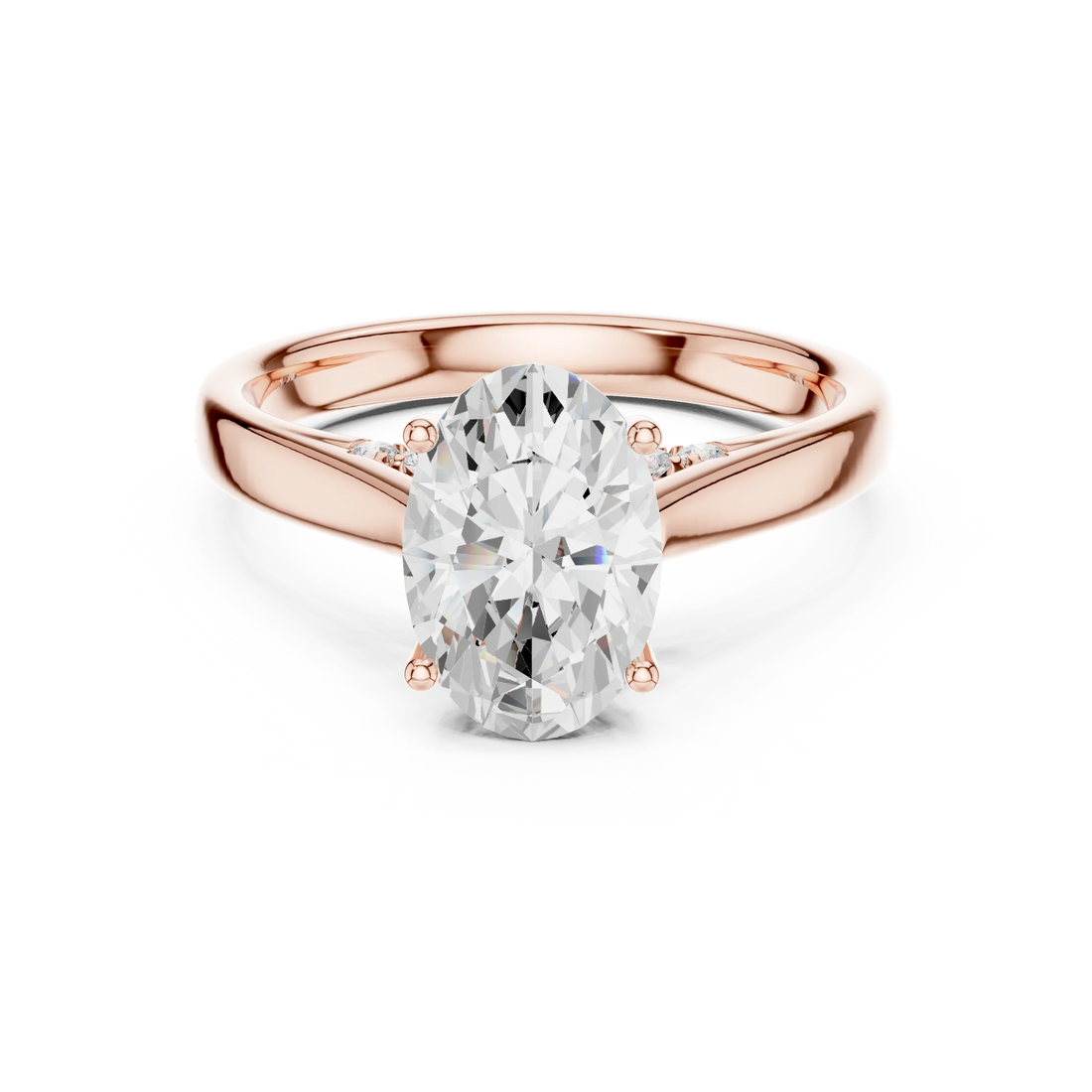 Oval Cut Diamond Cathedral Pave Engagement Ring