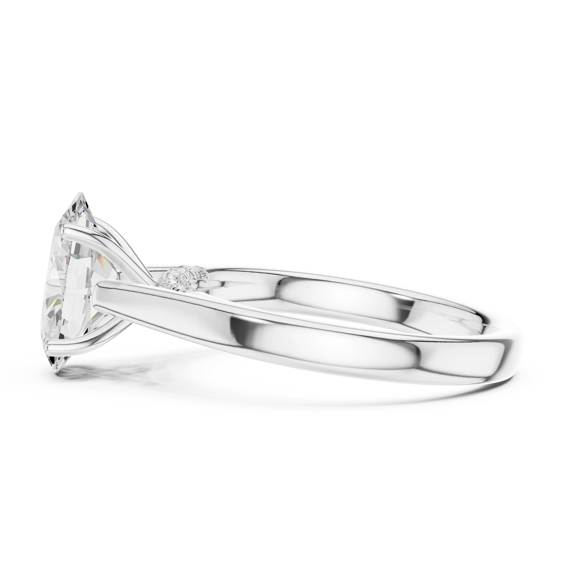 Oval Cut Diamond Cathedral Pave Engagement Ring