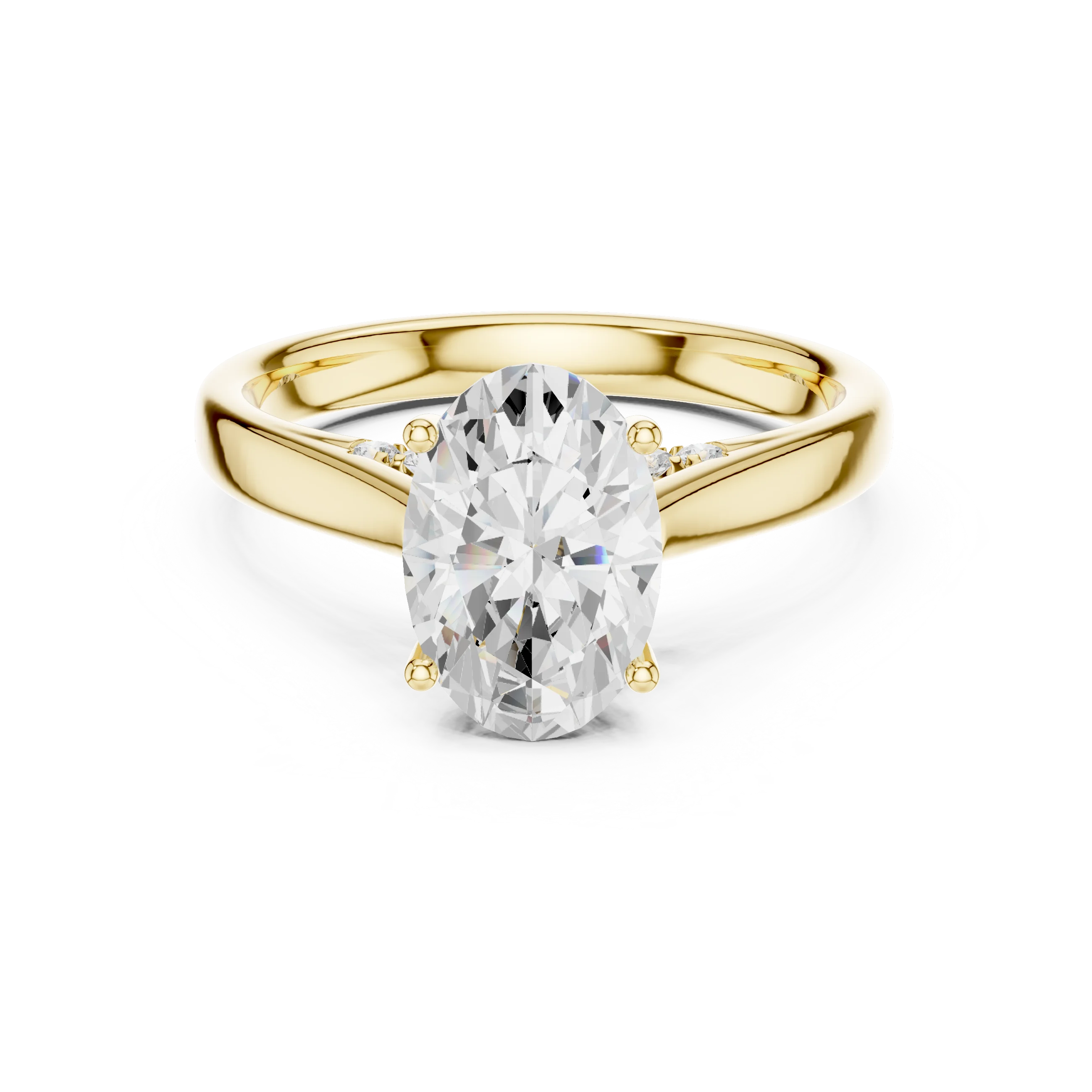 Oval Cut Diamond Cathedral Pave Engagement Ring