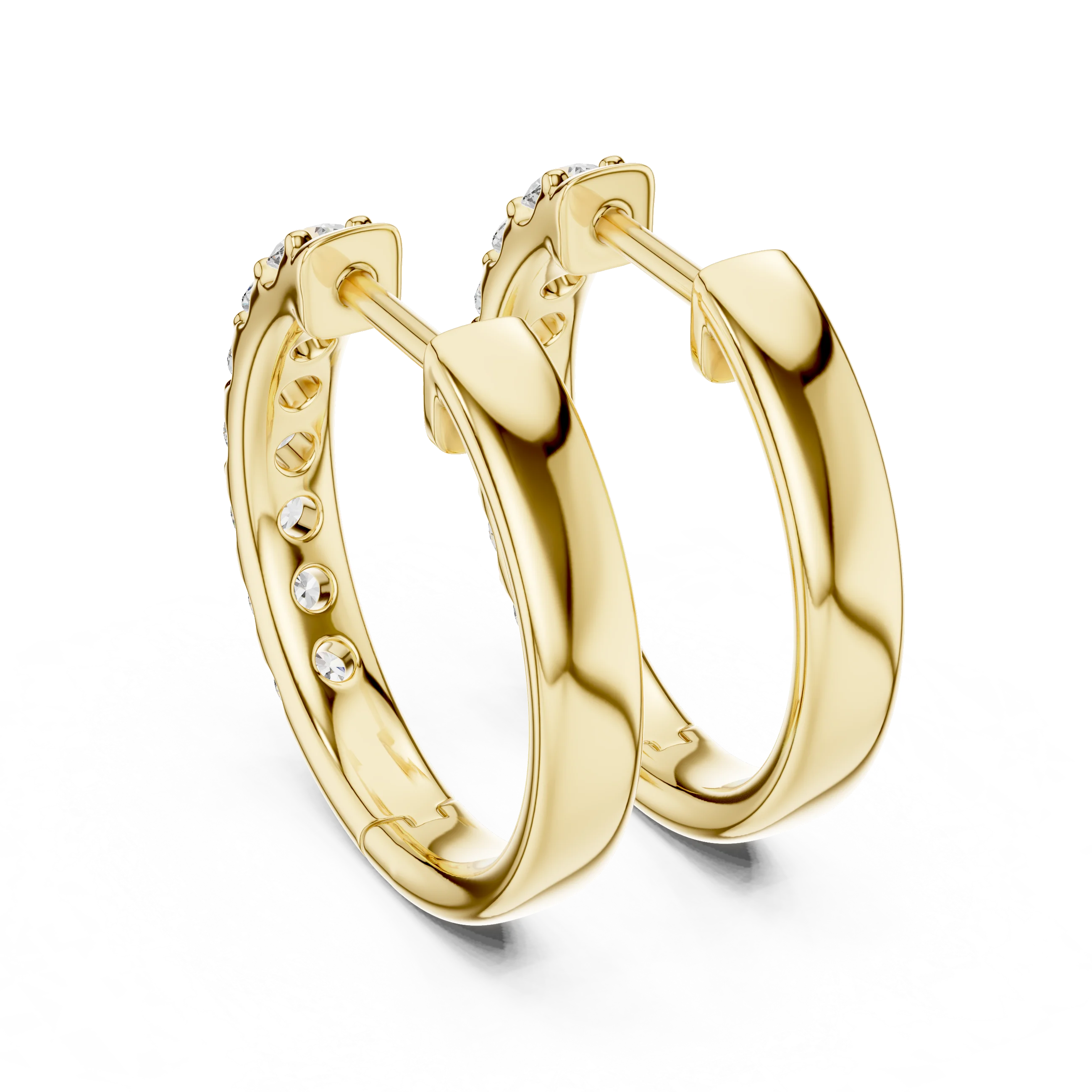 Aurora Line Lab-Grown Diamond Hoop Earrings