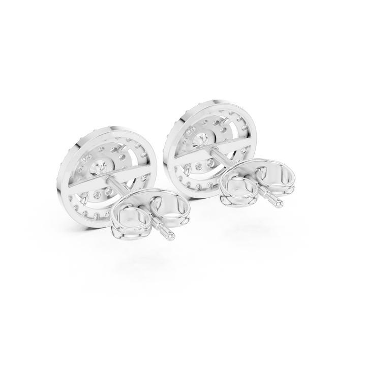 Rosé Eclipse Double Halo Diamond Stud Earrings