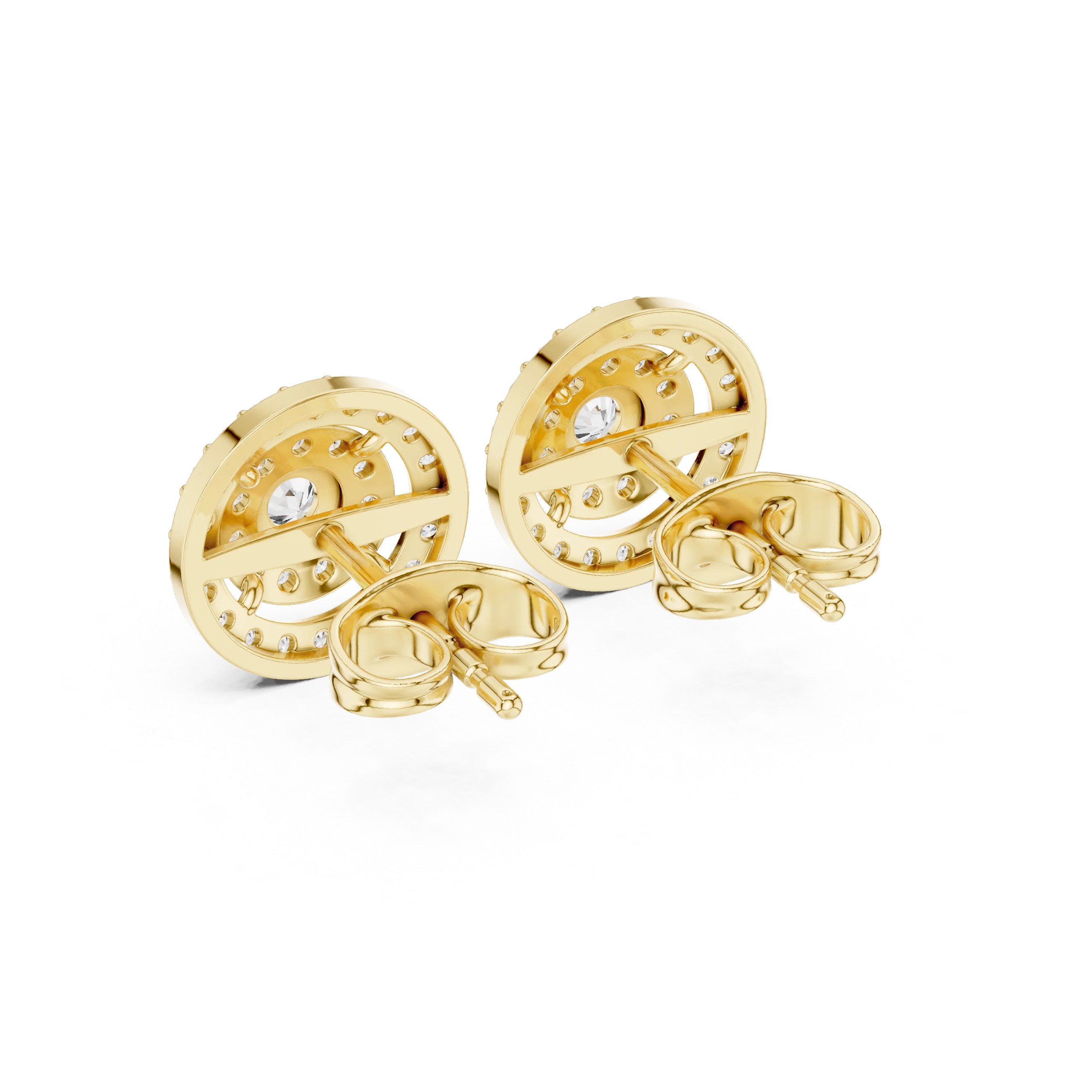 Rosé Eclipse Double Halo Diamond Stud Earrings