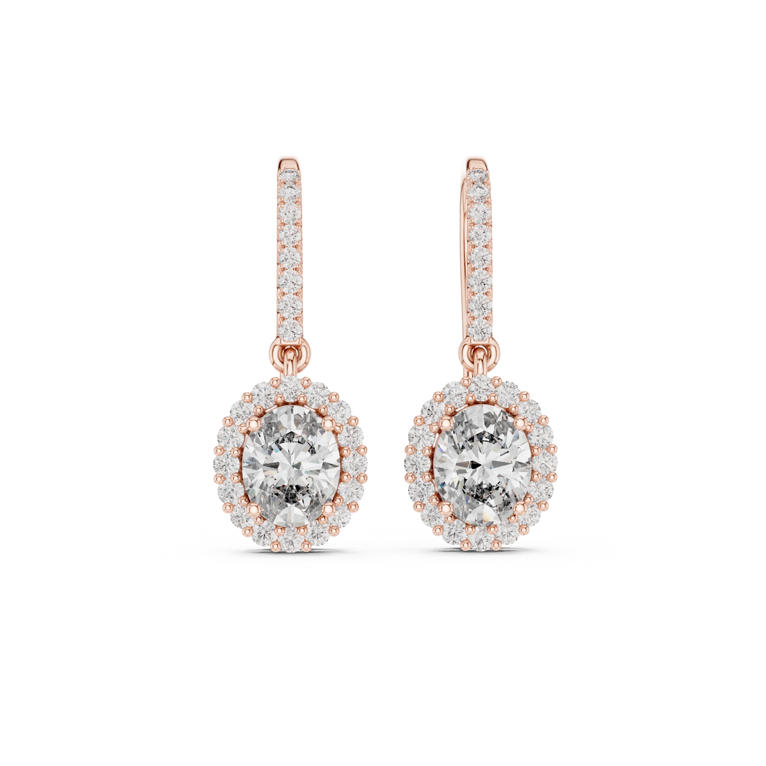 Lumière Halo Drop Diamond Earrings